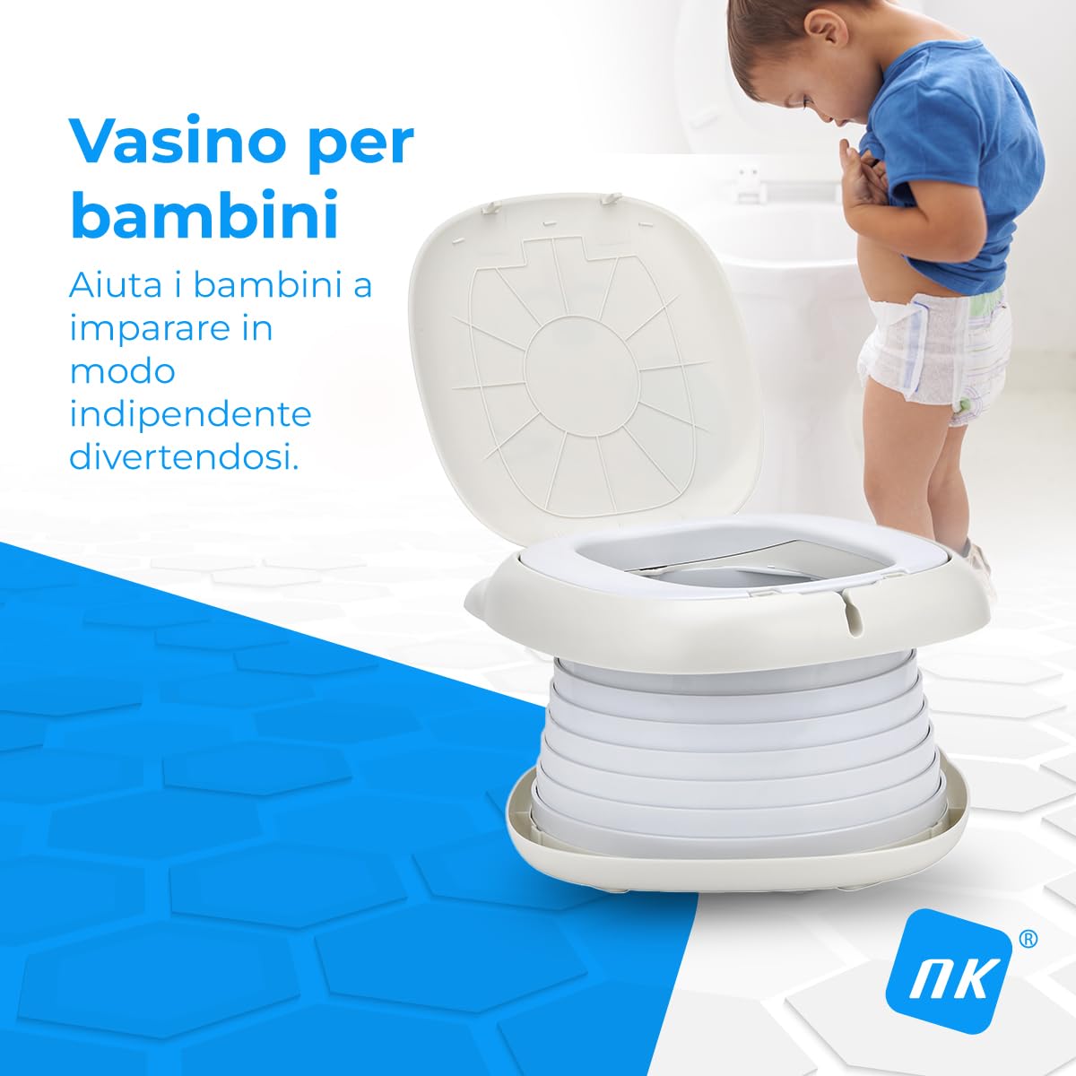 NK Vasino Bambini Pieghevole Bianco Portatile Antiscivolo