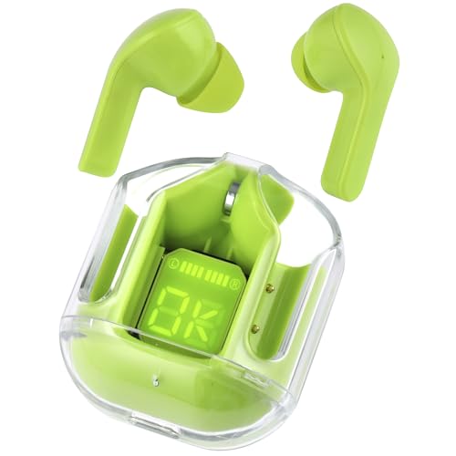 NK Auricolari Bluetooth TWS Display LED Verdi 15 Ore Silicone