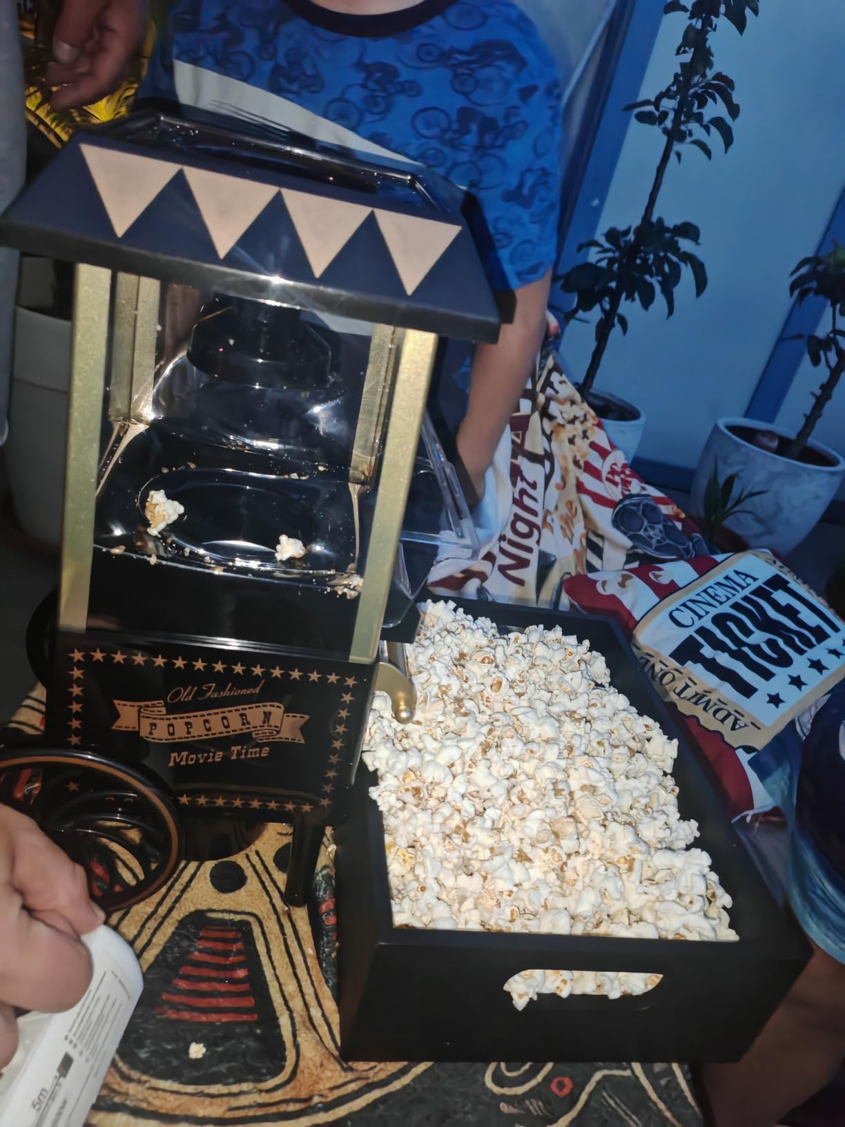 NK Macchina Popcorn Aria Calda 1200W Nero 0,3L