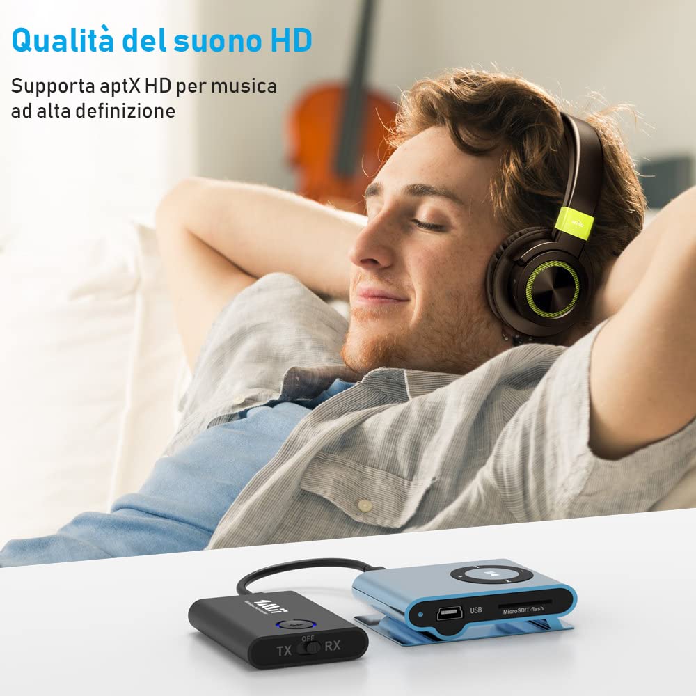 1Mii ML301 Trasmettitore Ricevitore Bluetooth 5.3 aptX AUX