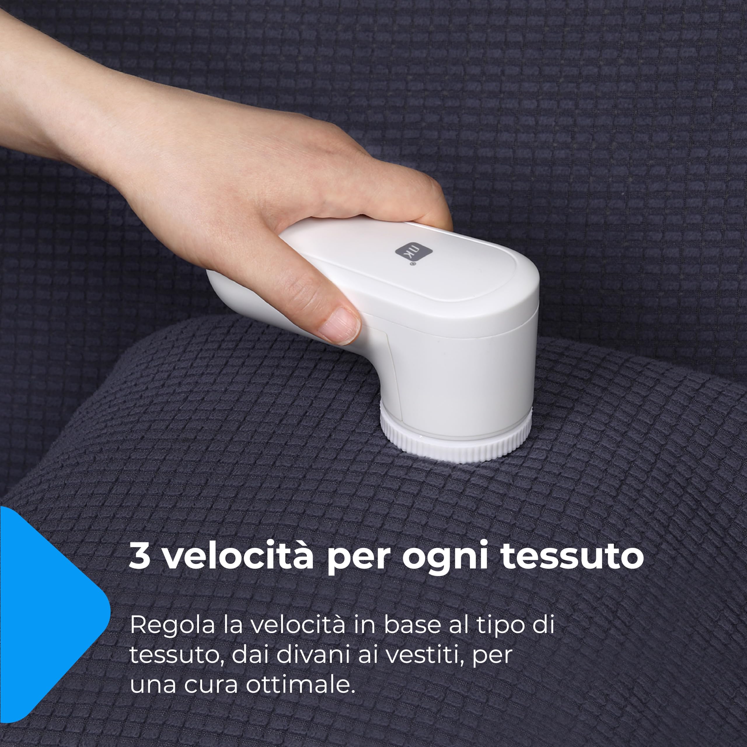 NK Levapelucchi Elettrico Ricaricabile 3 Velocità 6 Lame USB