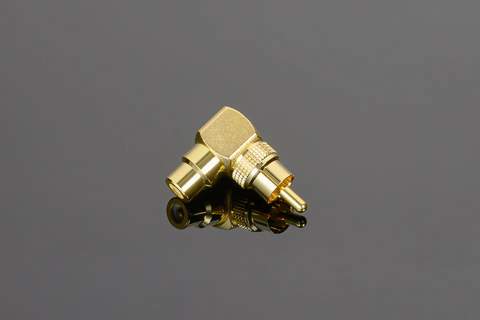 Transparent Adattatore RCA 90 Gradi Placcato Oro