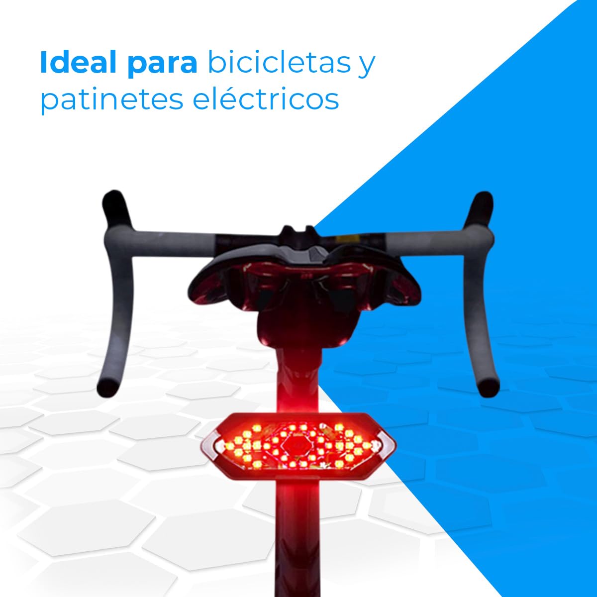 NK luce posteriore bici LED con frecce e telecomando USB