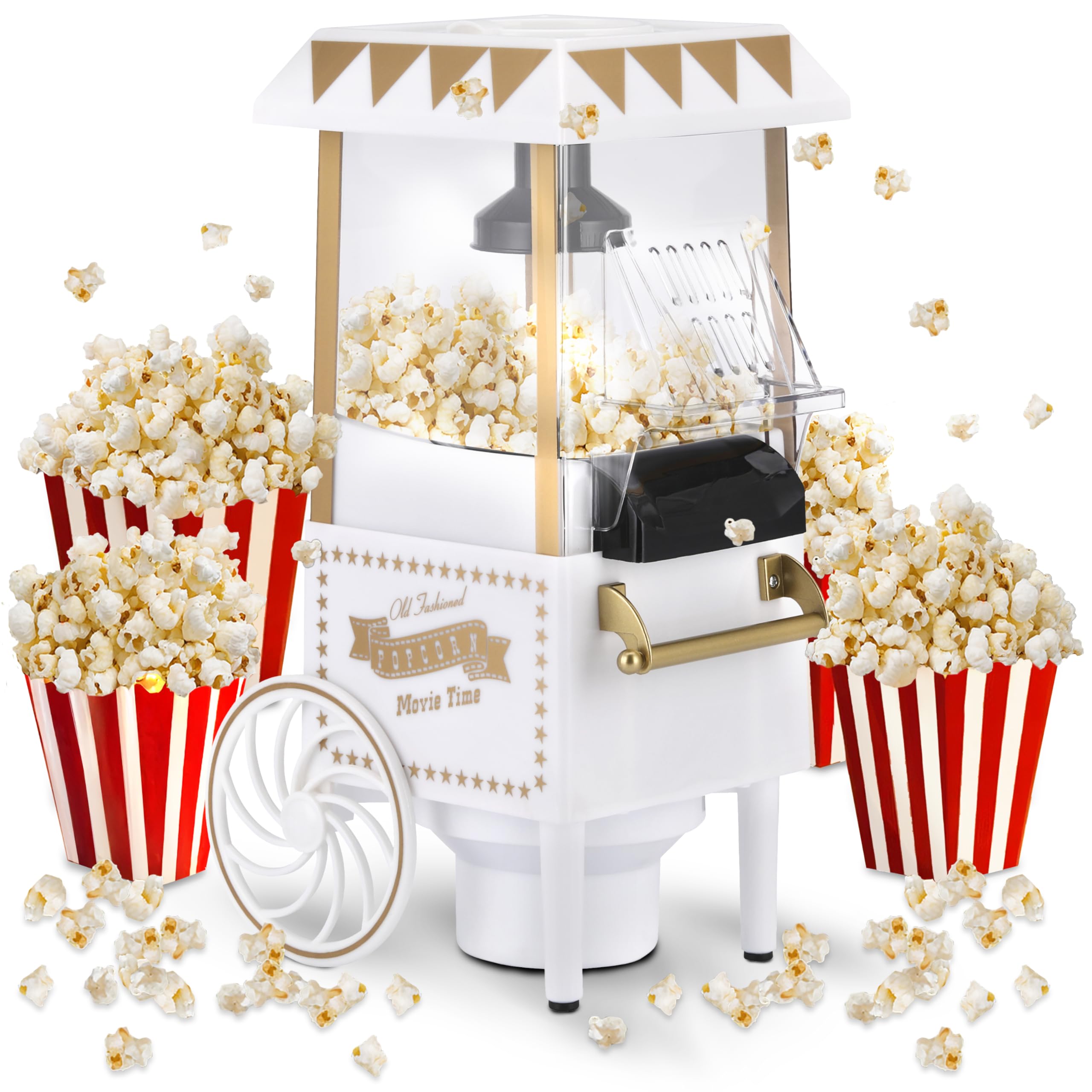 NK Macchina Popcorn Aria Calda 1200W Nero 0,3L