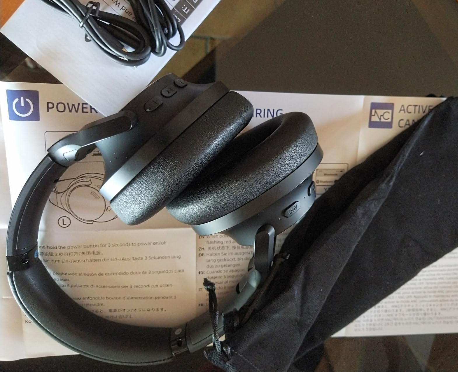 1Mii Y8+ Cuffie Bluetooth Over-Ear Nero ANC LDAC