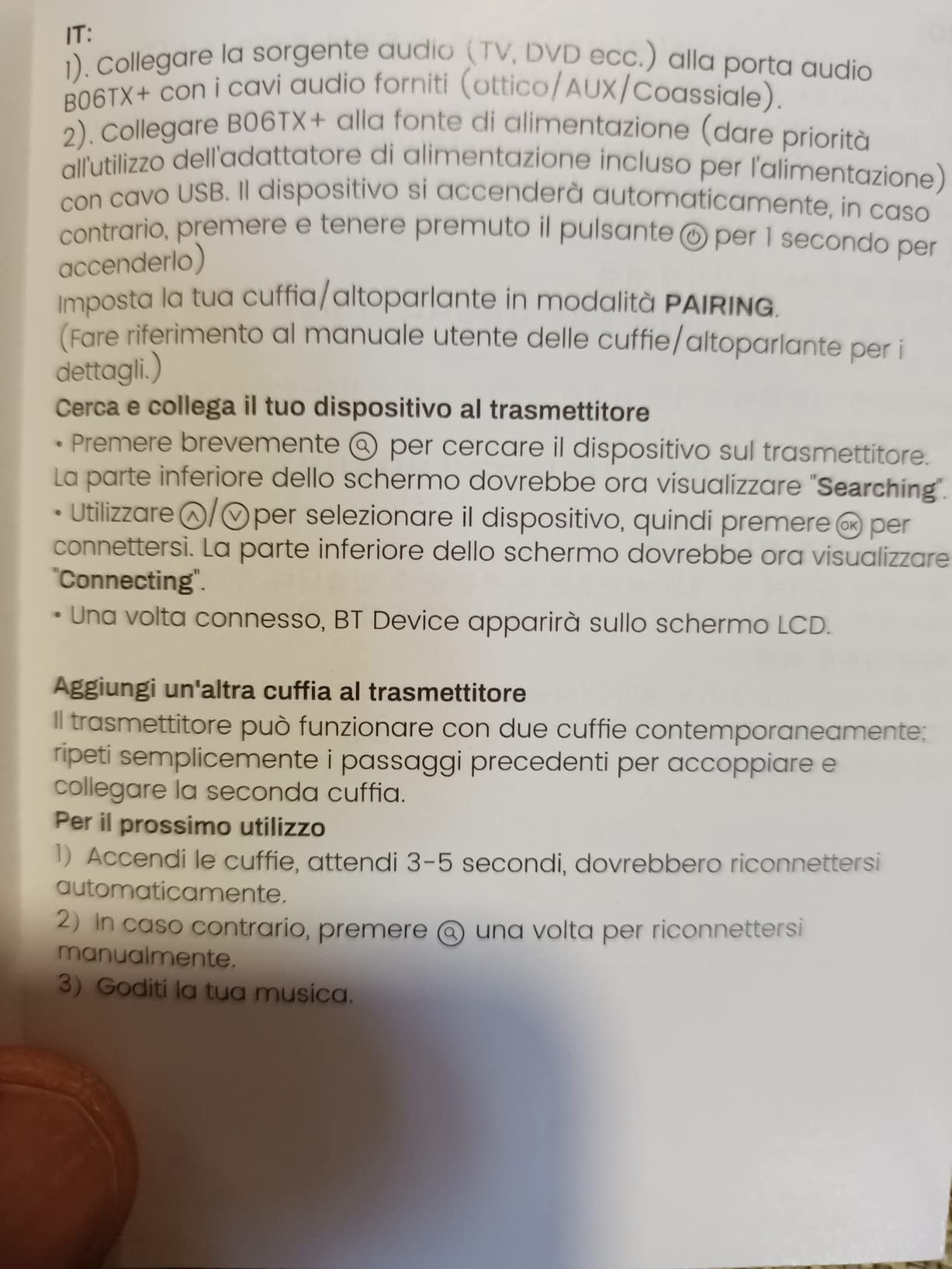 1Mii B06TX+ Trasmettitore Bluetooth TV 5.2 aptX 2 Cuffie Ottico
