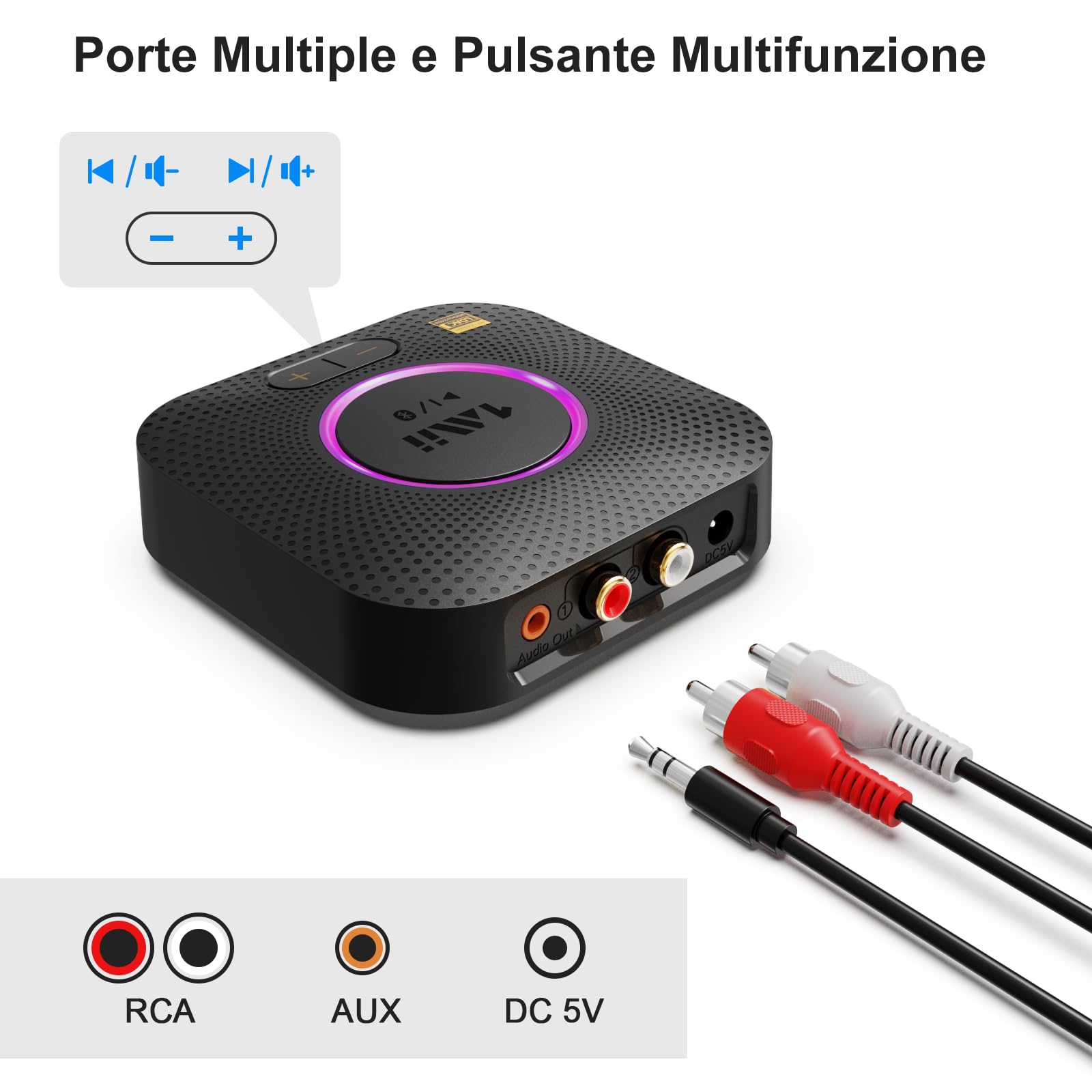 1Mii B06S+ Ricevitore Bluetooth HiFi LDAC con AUX