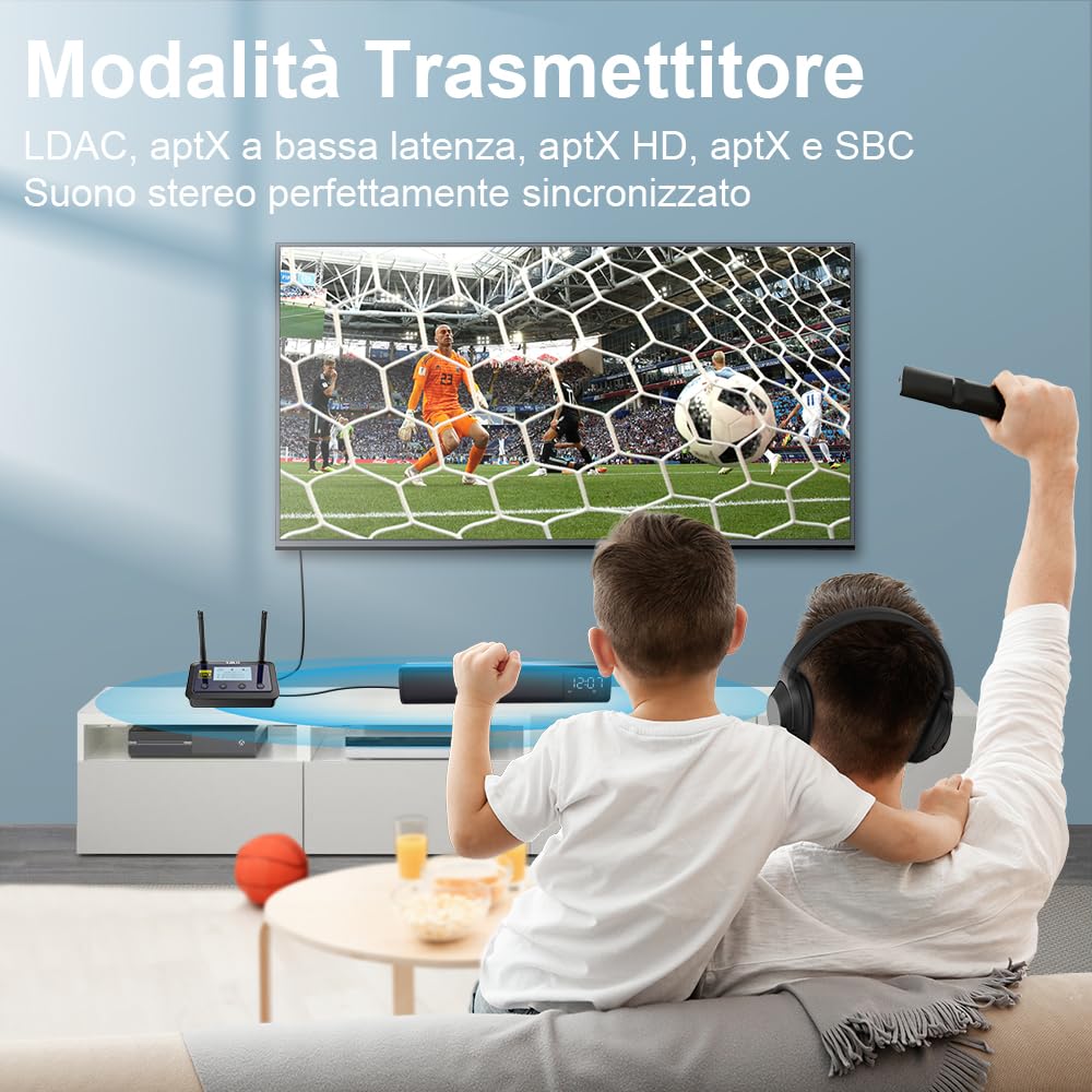 1Mii B03Pro+ Trasmettitore Ricevitore Bluetooth 5.3 LDAC TV