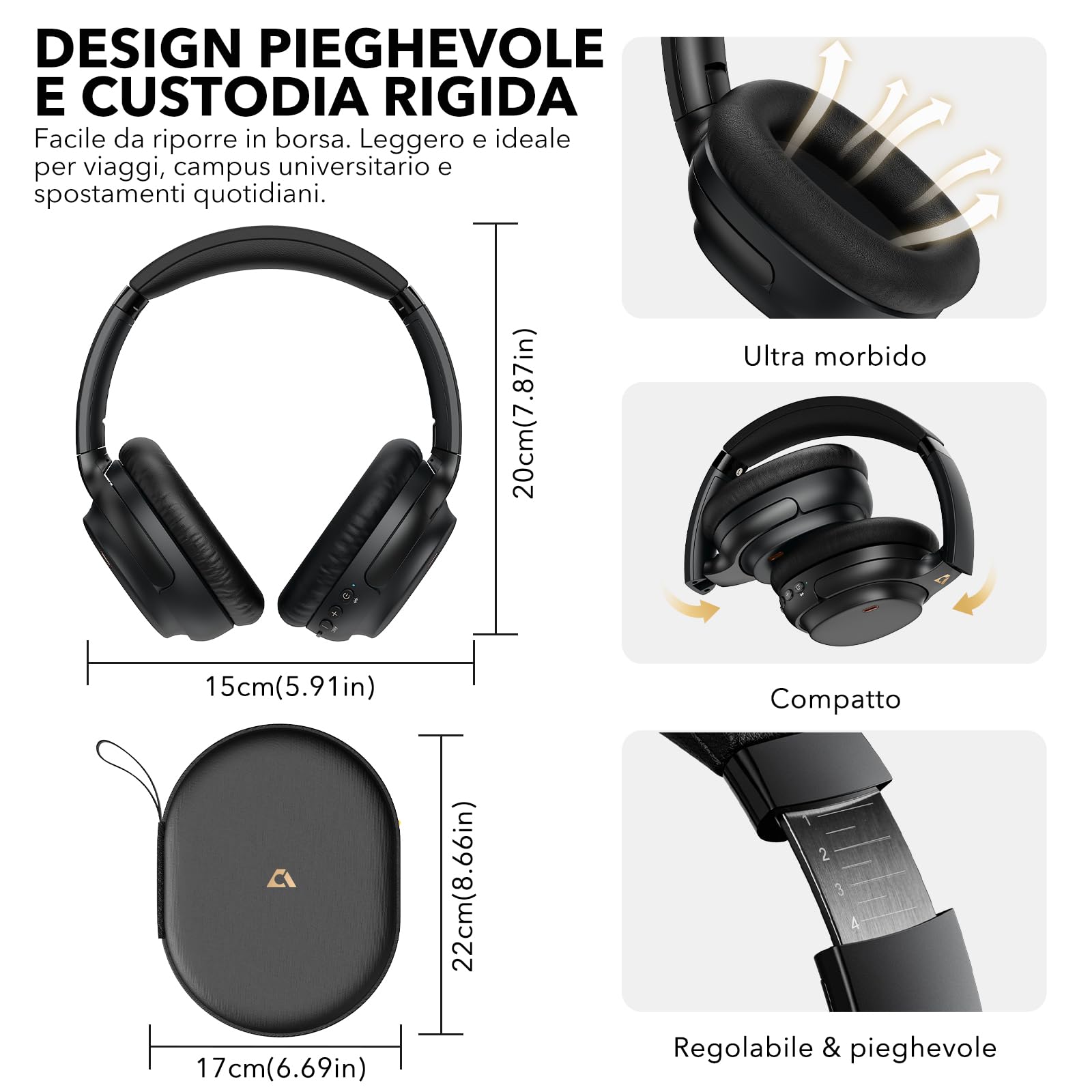 1Mii E700 cuffie bluetooth over-ear cancellazione rumore