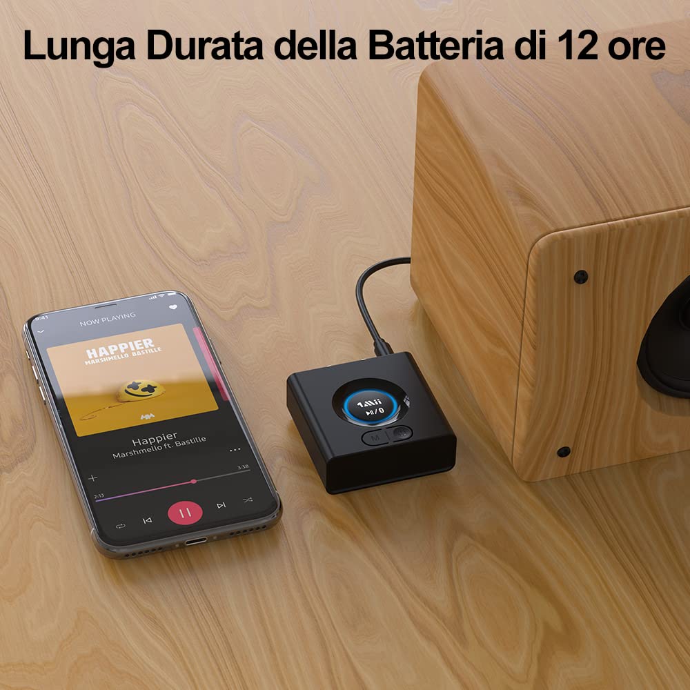 1Mii ML200 ricevitore bluetooth HiFi RCA AUX 12 ore