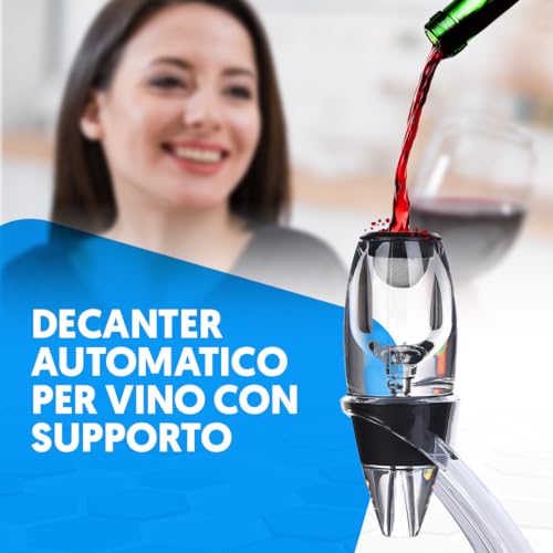NK Set Decanter Vino acrilico con filtro e supporto