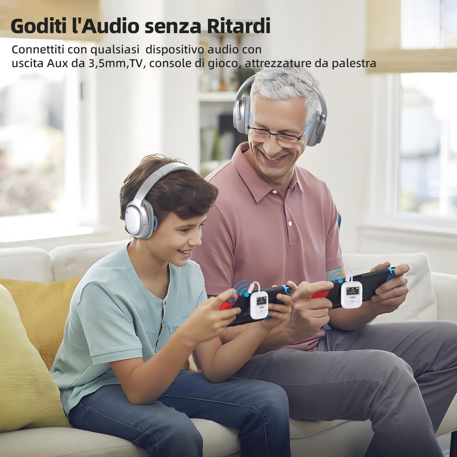 1Mii SafeFly Min trasmettitore bluetooth aptX LL display OLED 25 ore