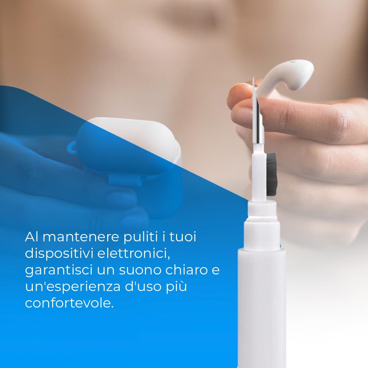 NK kit pulizia AirPods penna 3 in 1 spazzola pinza