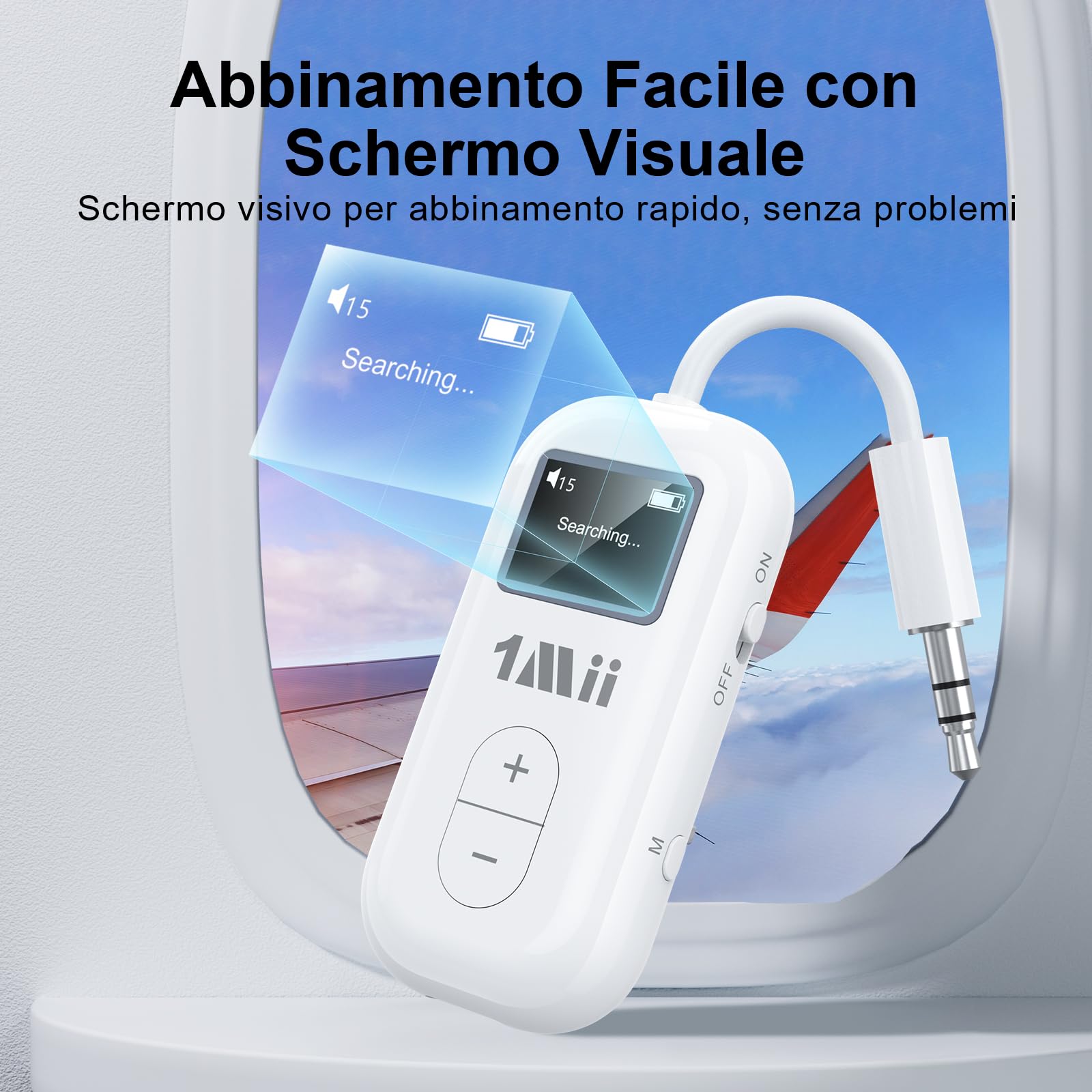 1Mii Bluetooth Transmitter SafeFly Dual Aereo 2 Cuffie 25h
