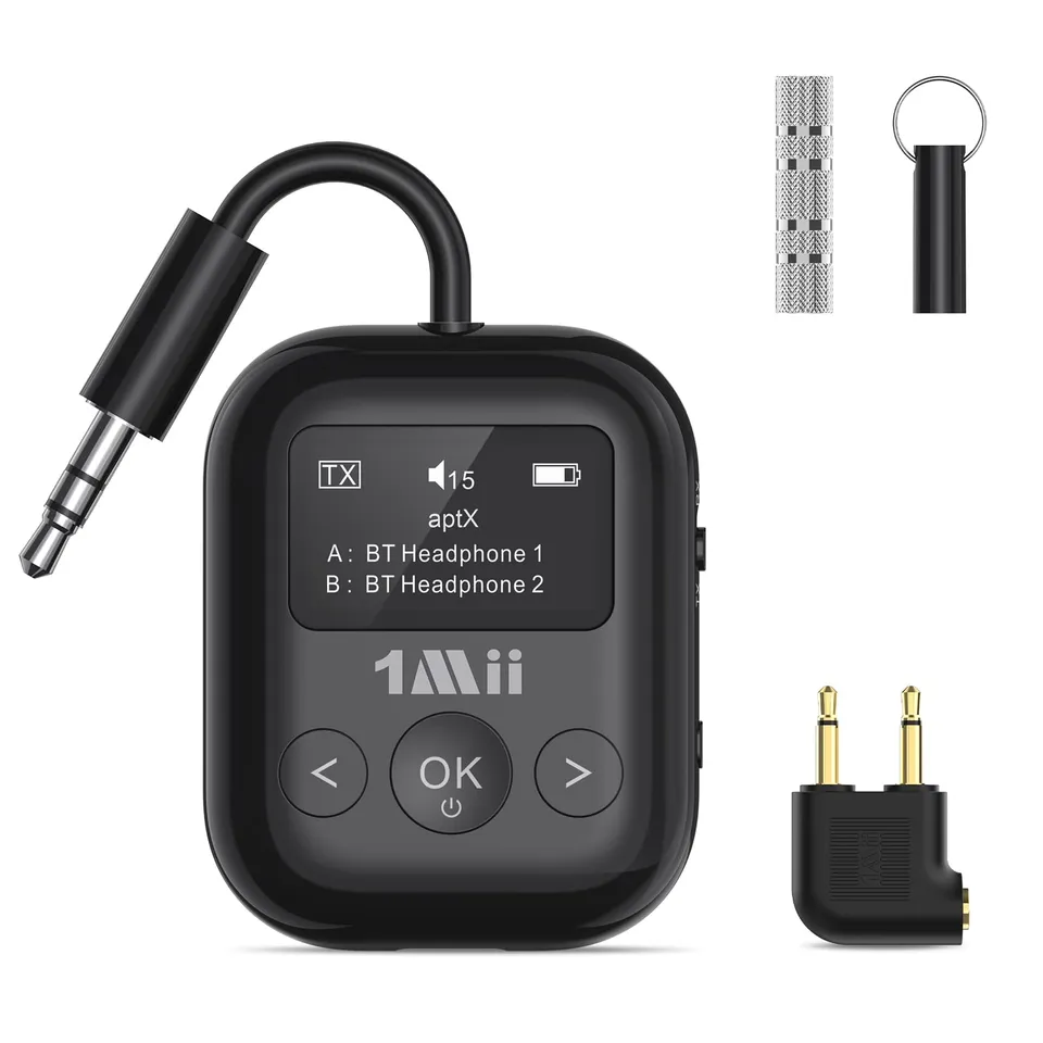 1Mii SafeFly Min+ Trasmettitore Ricevitore Bluetooth aptX OLED
