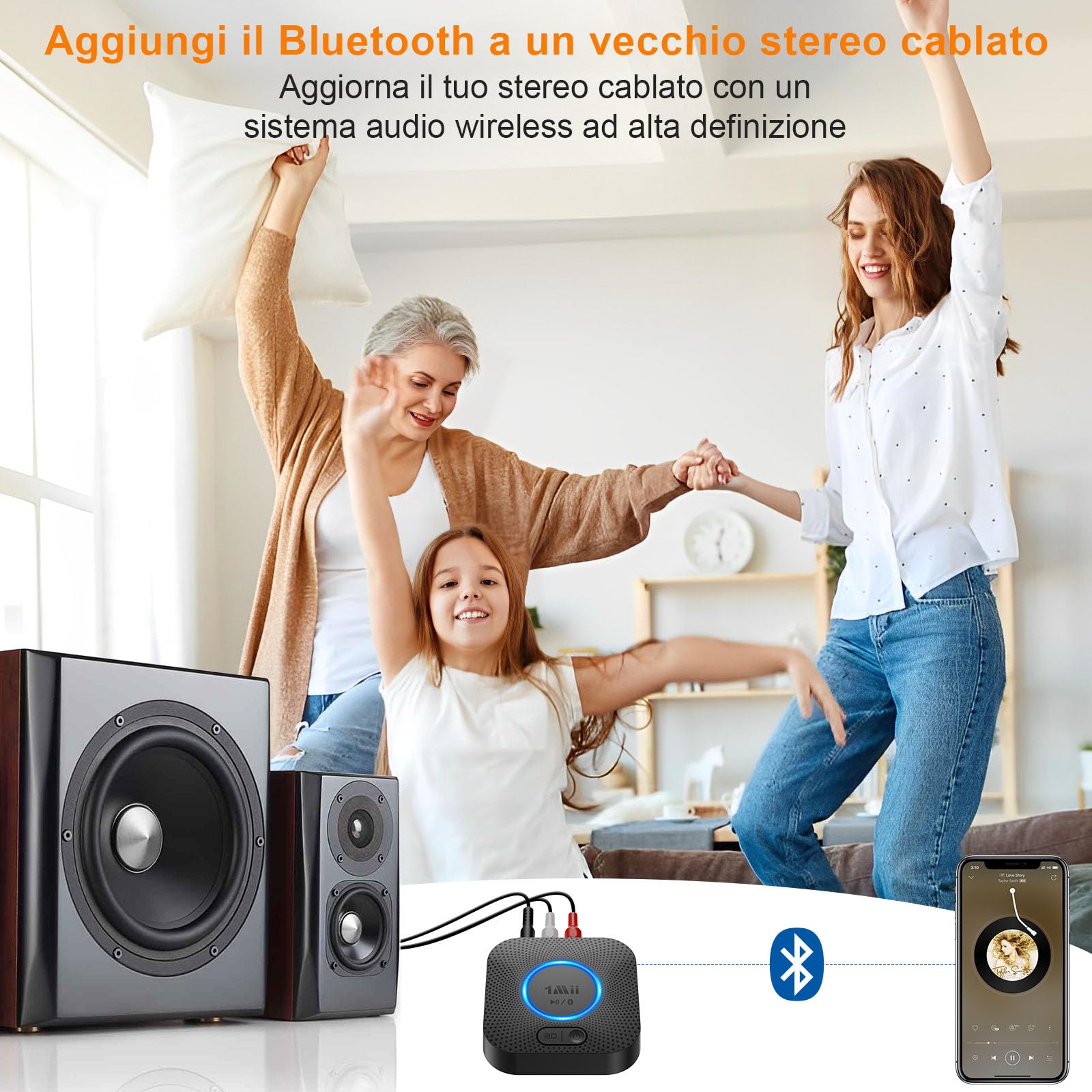 1Mii B06 Plus Ricevitore Bluetooth aptX HD 50m