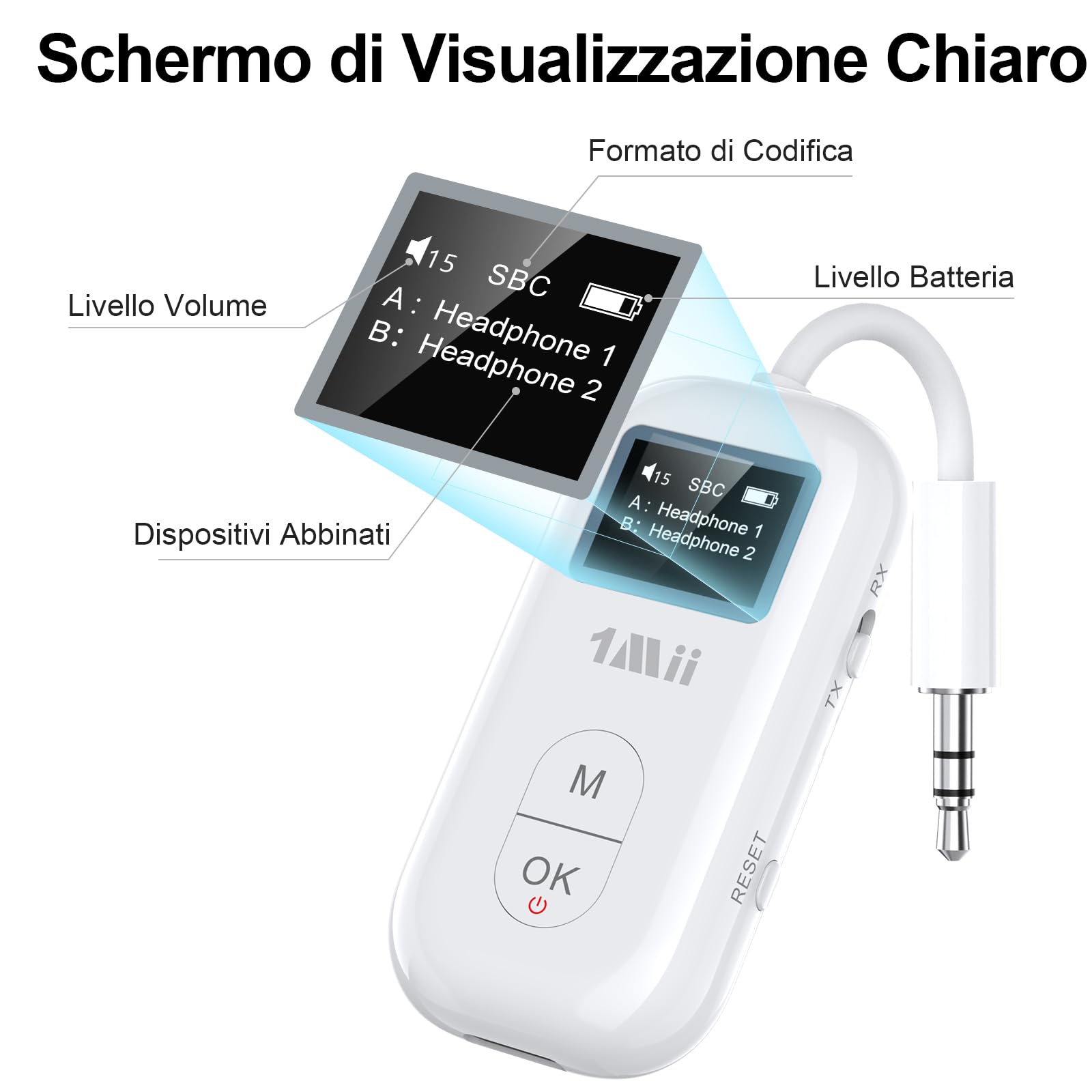 1Mii SafeFly Pro Trasmettitore Ricevitore Bluetooth Aereo