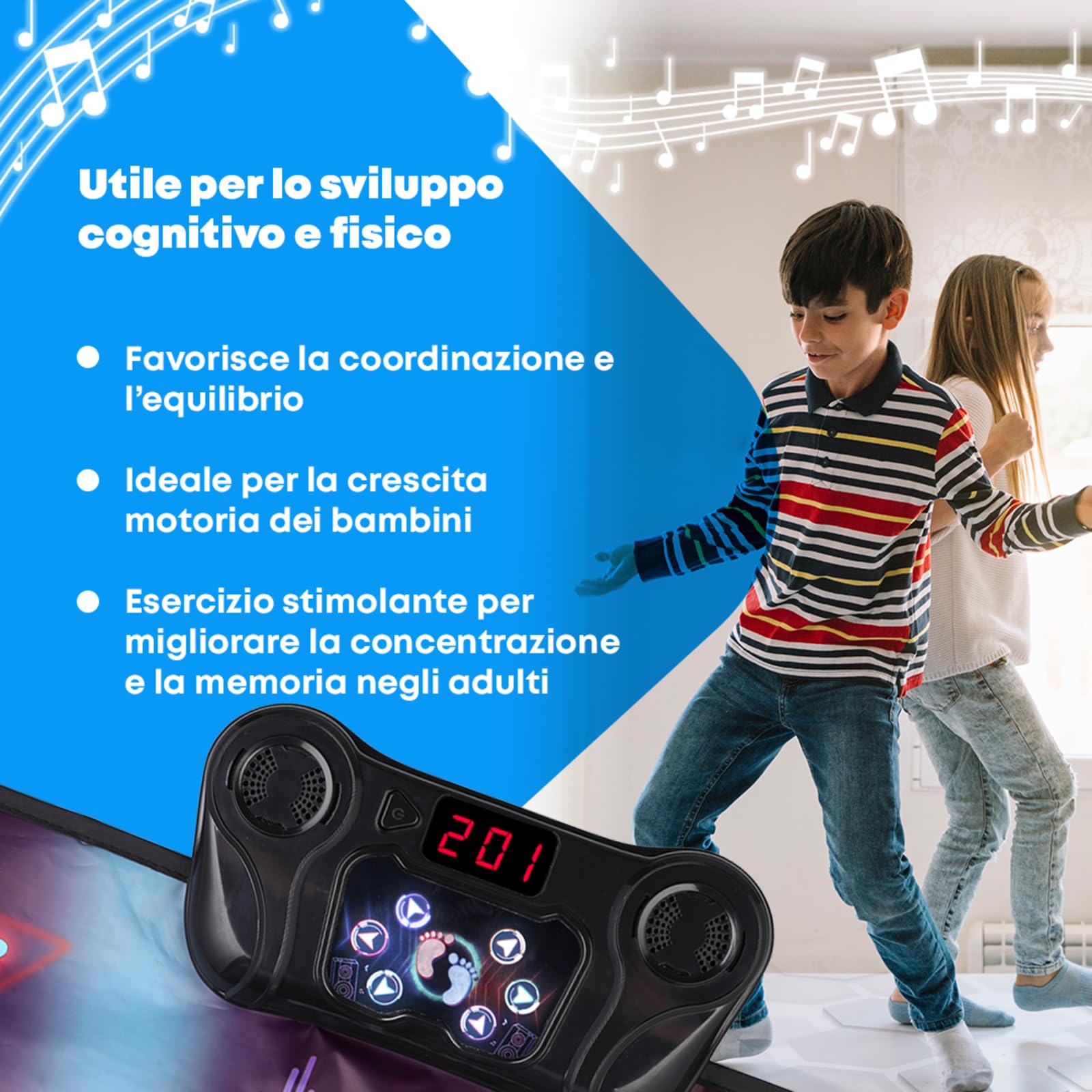 NK tappetino ballo bluetooth 100x89 cm 7 modalità