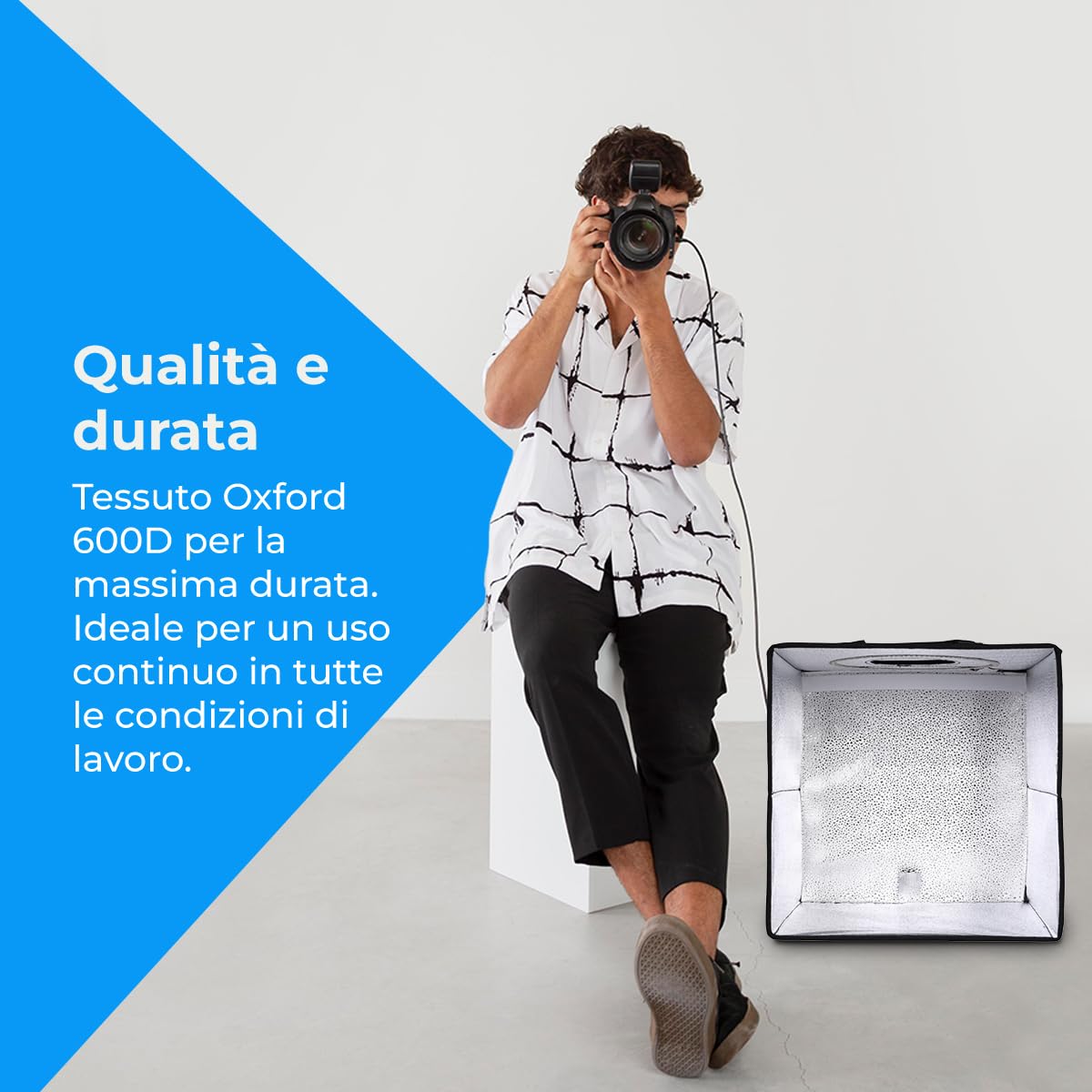 NK Box Fotografico 60x60cm LED 160 con 3 sfondi