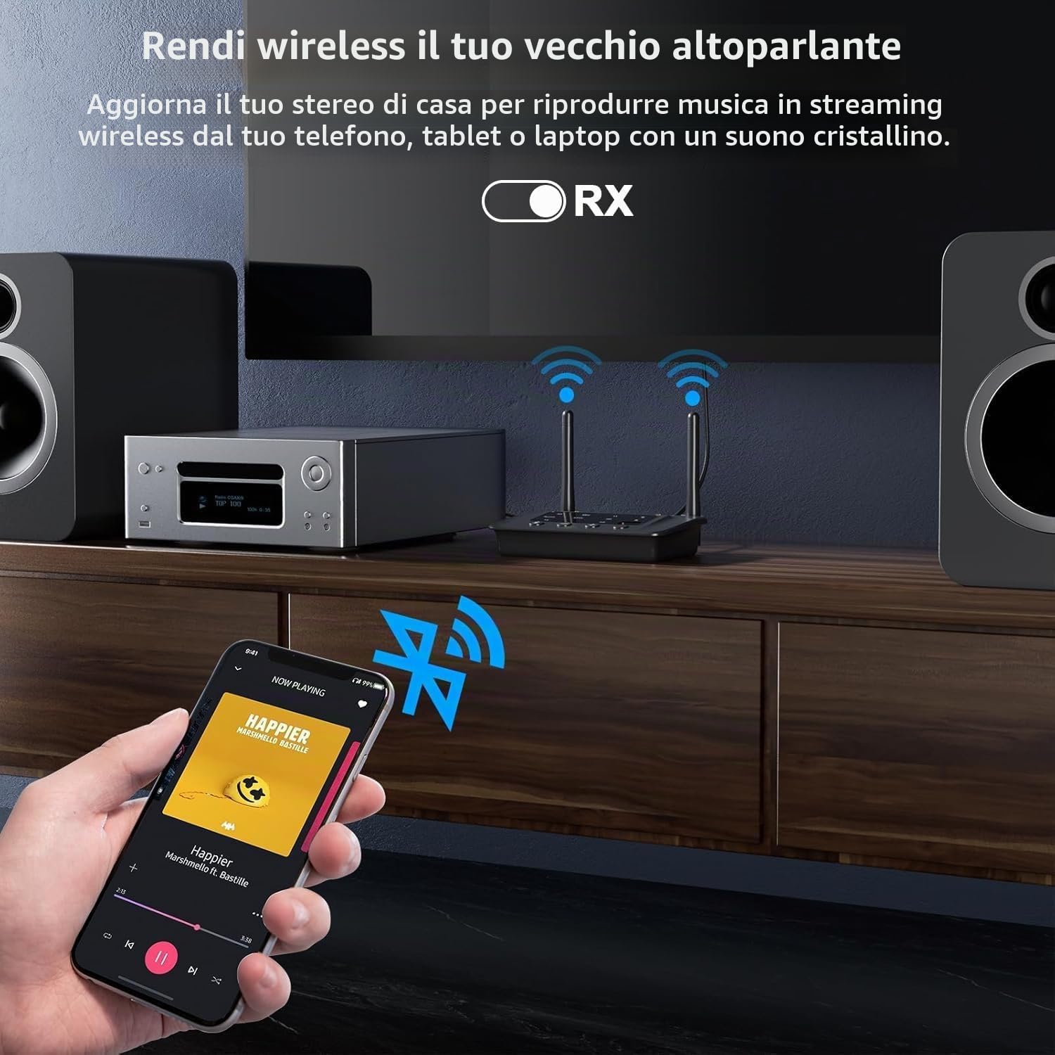 1Mii B03S Trasmettitore Ricevitore Bluetooth 5.3 aptX TV