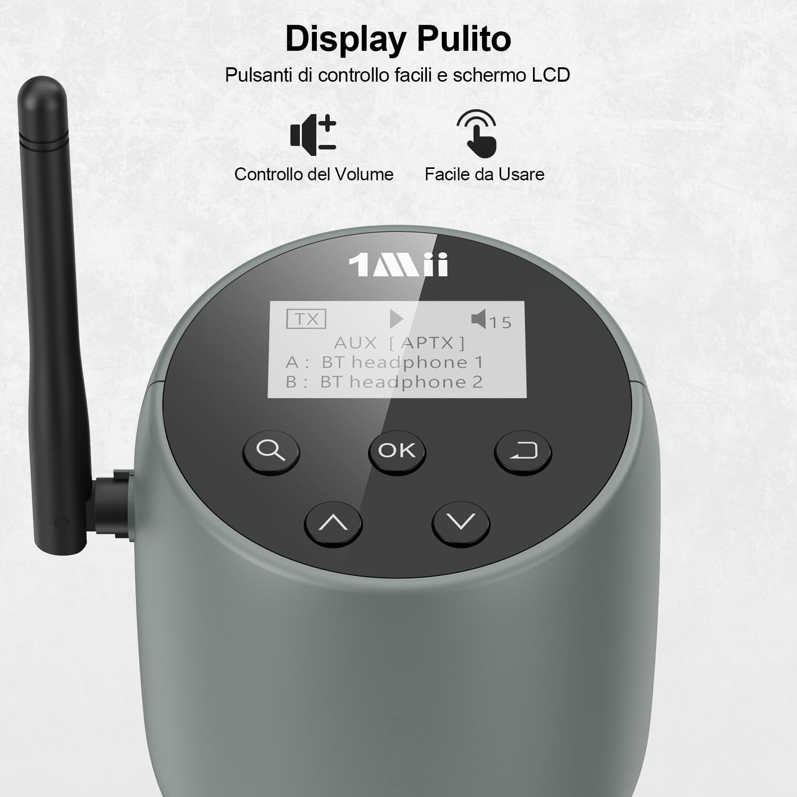 1Mii DS70 Trasmettitore Bluetooth TV Display LCD aptX