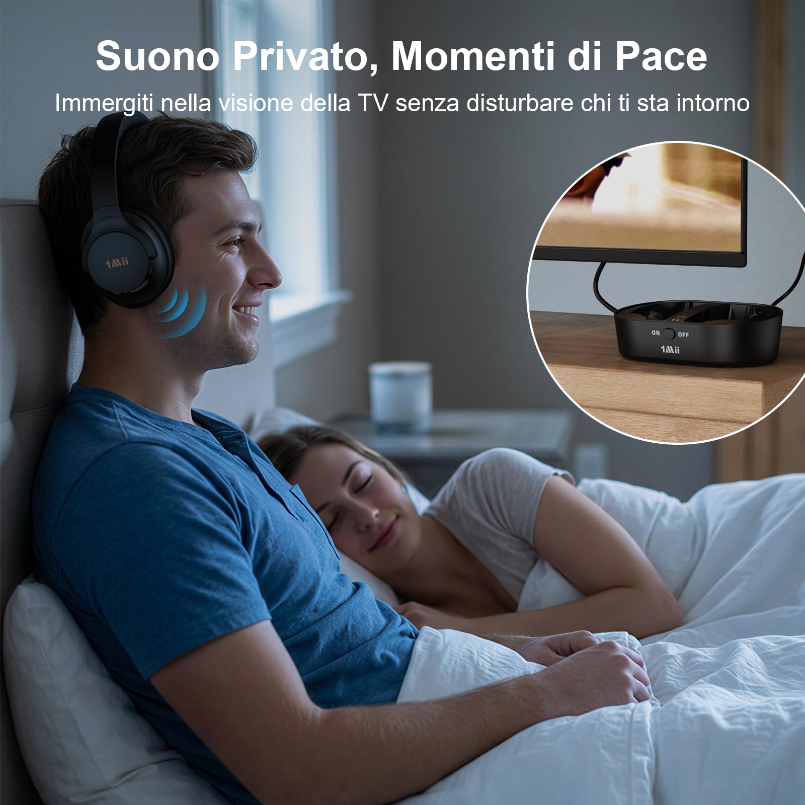 1Mii ClearLinkTV H3 Cuffie TV Wireless 75 Ore per Anziani