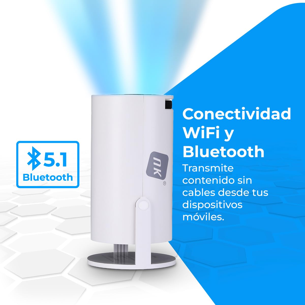NK Mini Proiettore Portatile Full HD 1080P 4K WiFi 180°