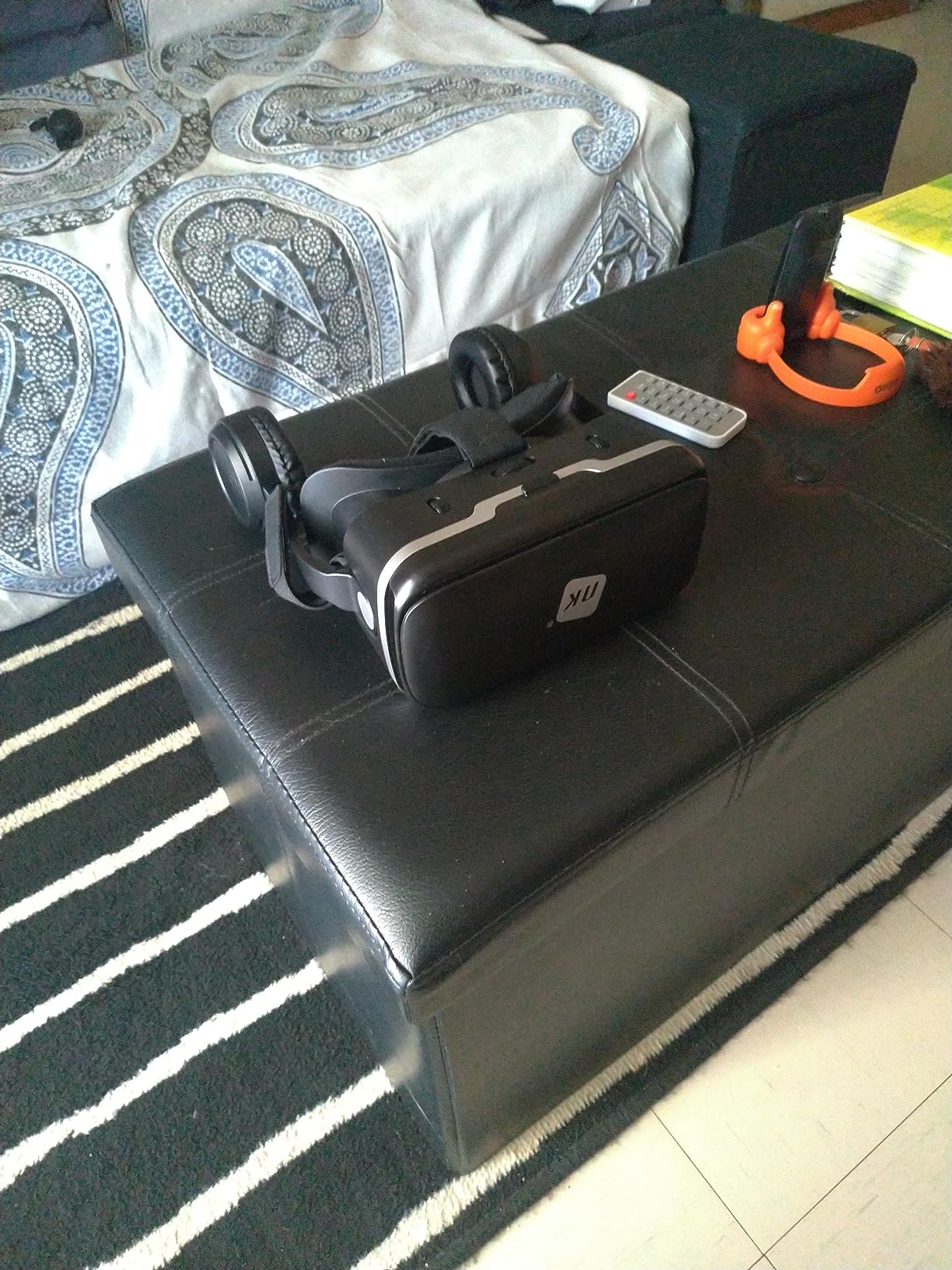 NK occhiali VR smartphone 4,7-6,53" neri con cuffie 360°