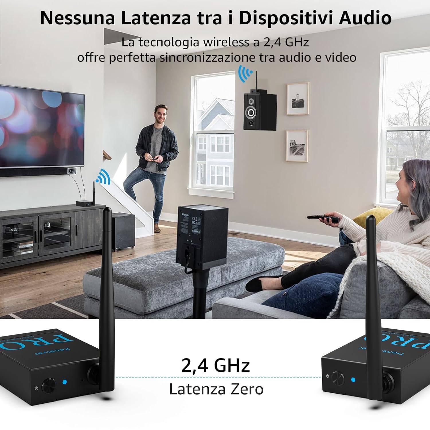1Mii 2.4G Set trasmettitore ricevitore audio 100 m