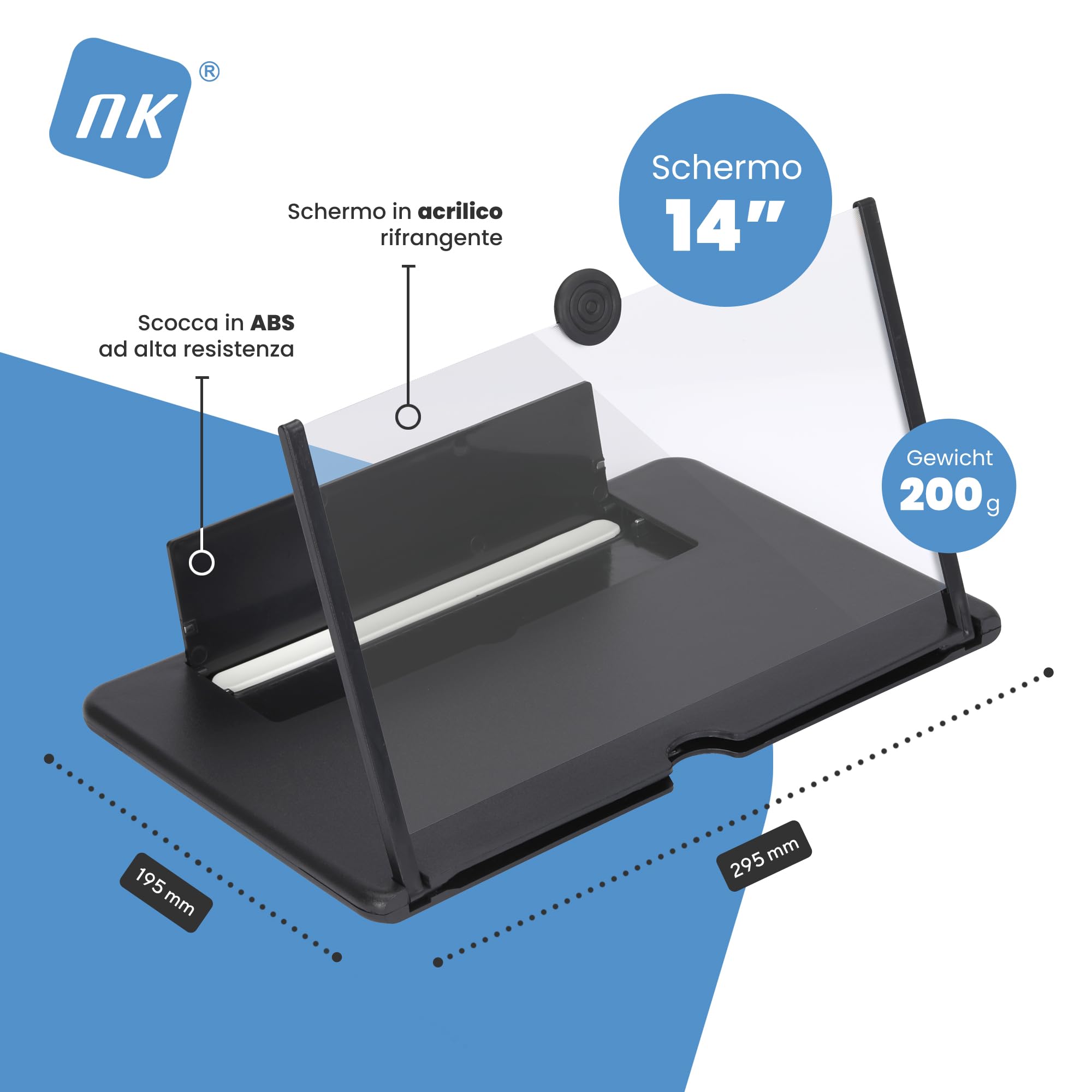 NK Amplificatore Schermo 14 Pollici Pieghevole