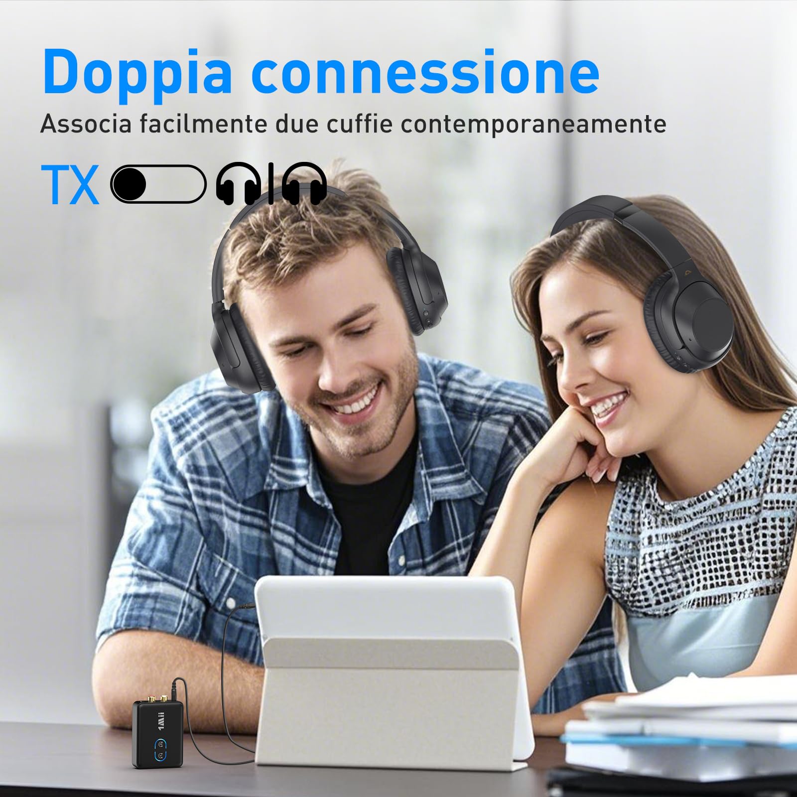 1Mii ML302+ Trasmettitore Ricevitore Bluetooth AUX RCA 30 Ore