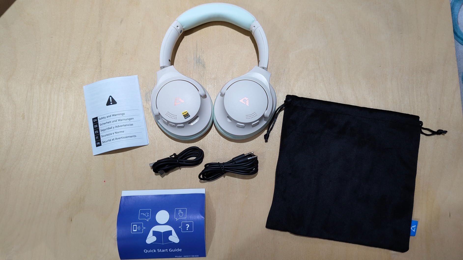 1Mii Y8+ Cuffie Bluetooth Over-Ear ANC Beige 100 Ore