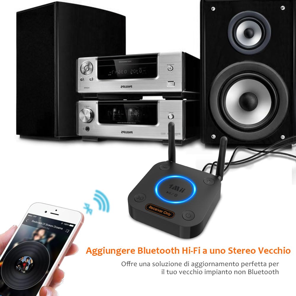 1Mii B06Pro Ricevitore Bluetooth HiFi aptX HD 60m