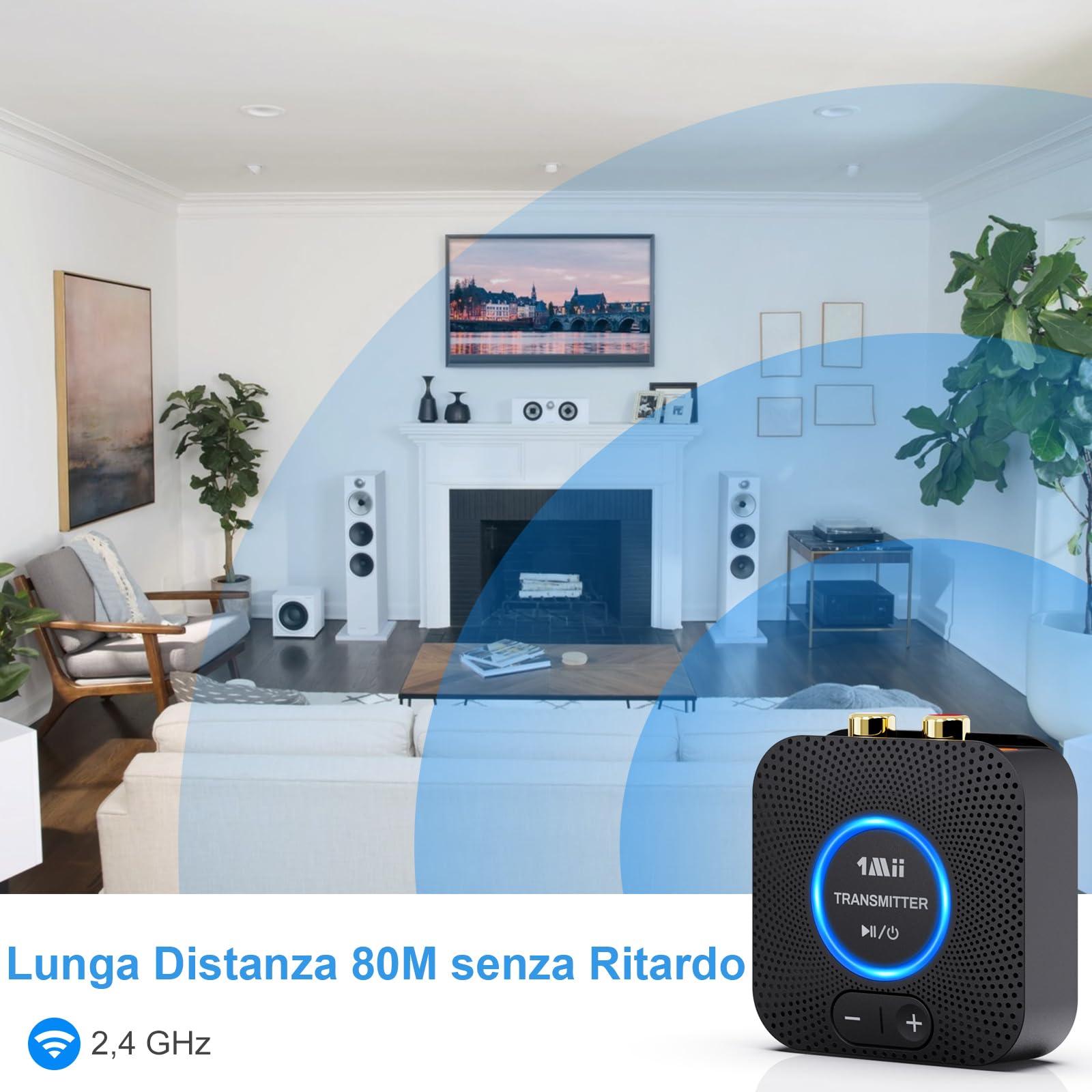 1Mii 2.4G kit audio wireless trasmettitore ricevitore 80m