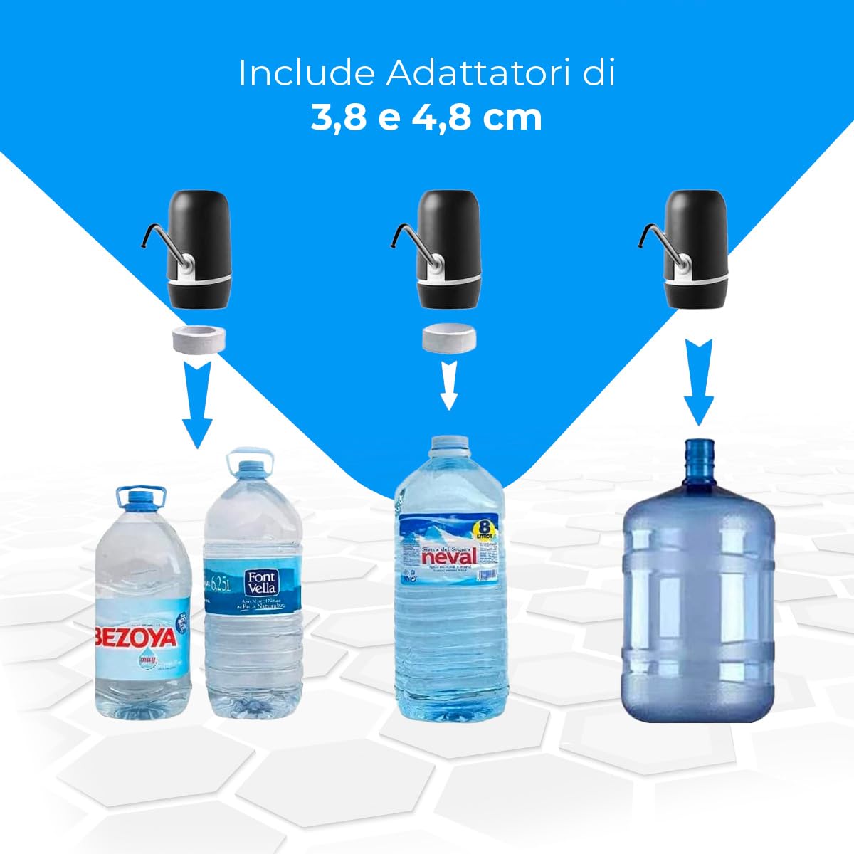 NK dispenser acqua automatico USB nero 1200 mAh