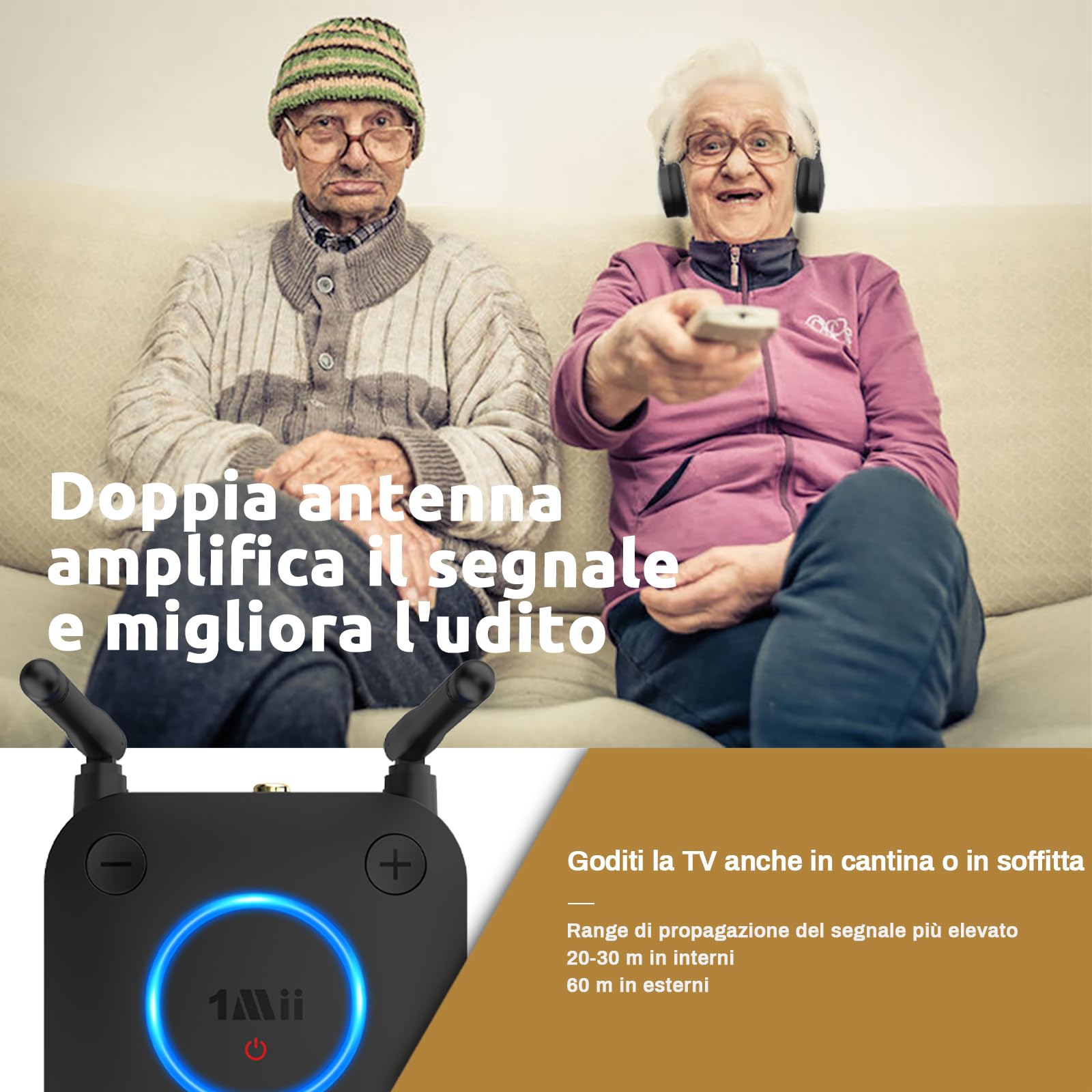 1Mii B06TX trasmettitore Bluetooth TV 5.3 aptX 2 cuffie