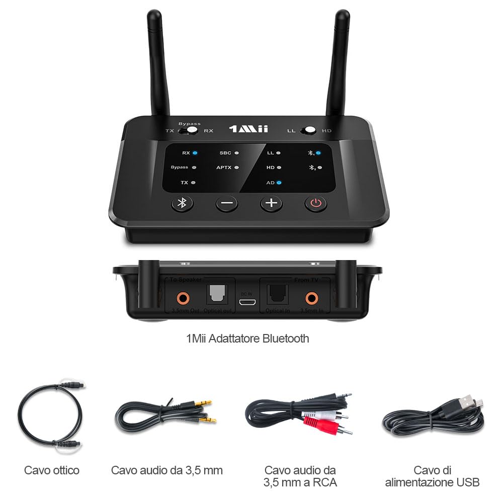 1Mii B03 Trasmettitore Bluetooth per TV aptX Low Latency