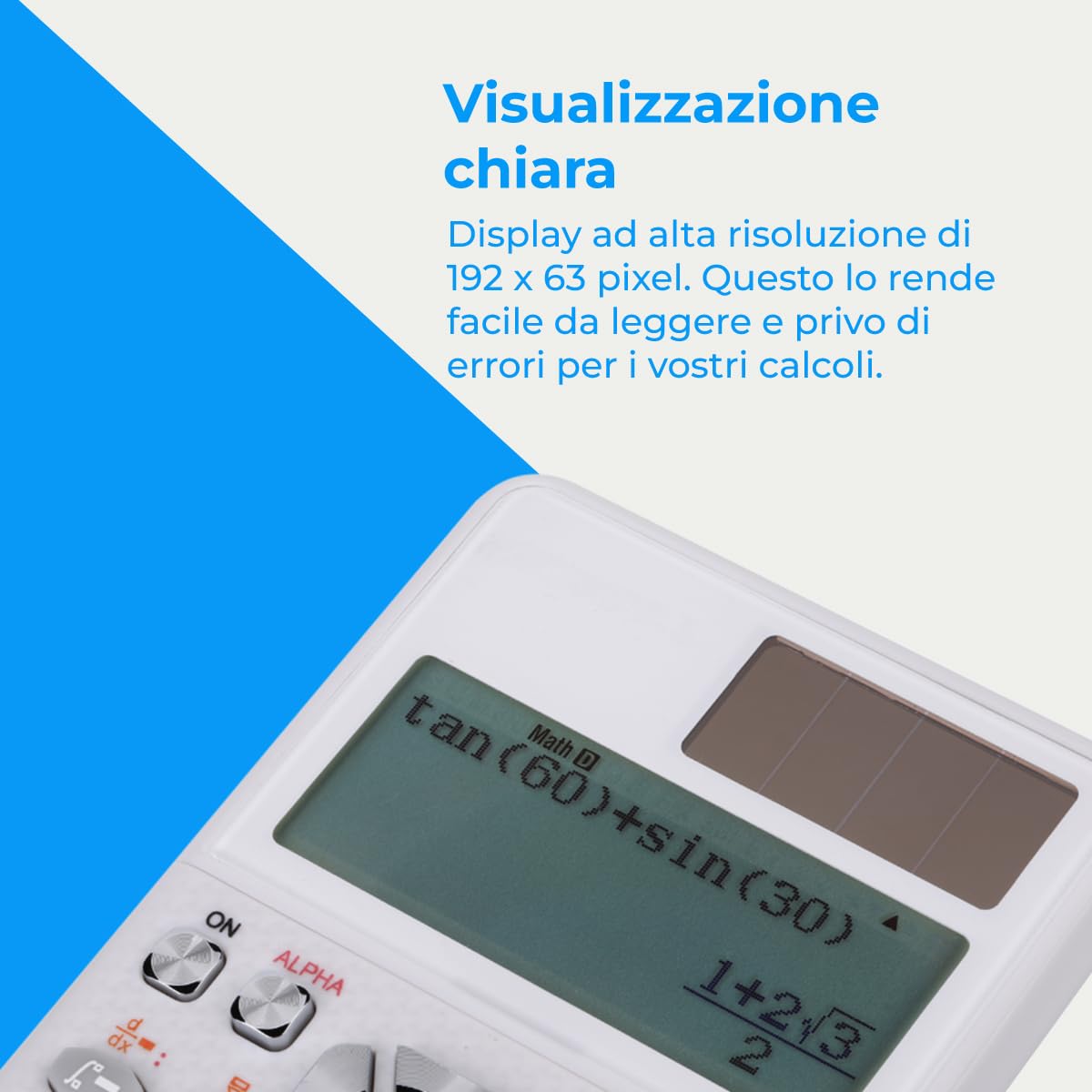 NK calcolatrice scientifica 552 funzioni bianca solare con coperchio
