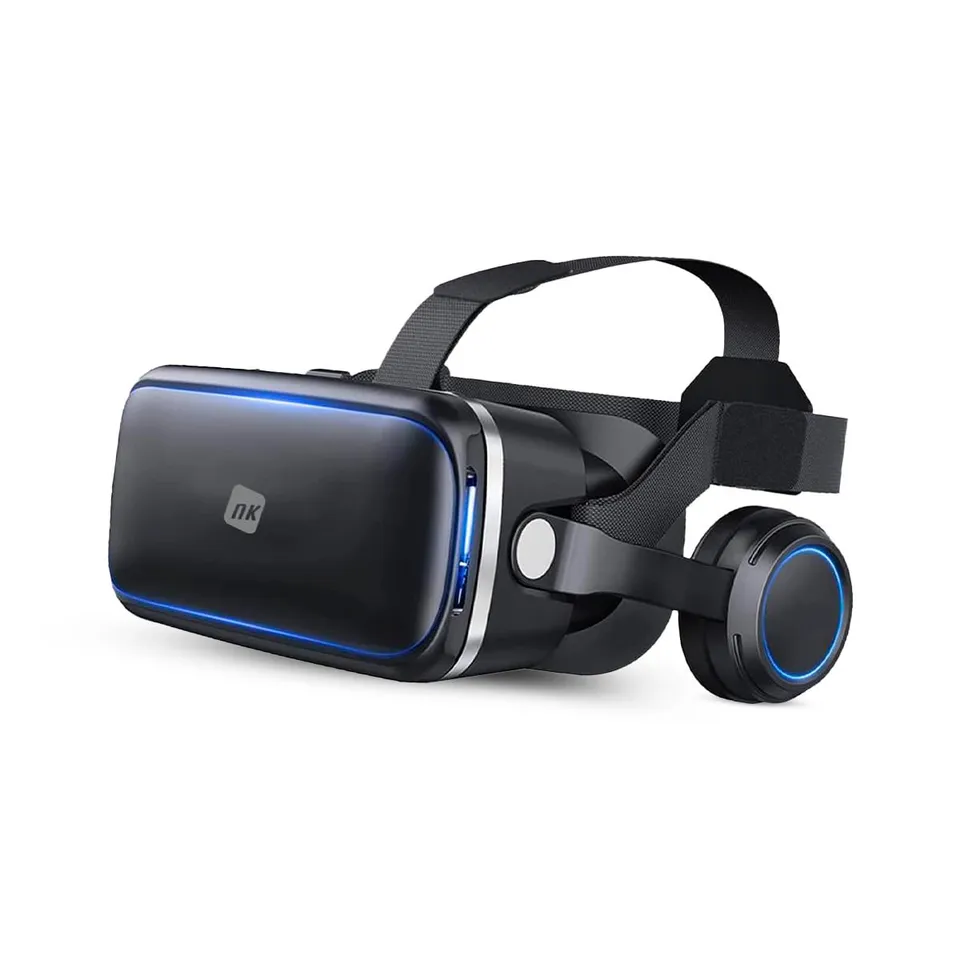 NK occhiali VR smartphone 4,7-6,53" neri con cuffie 360°