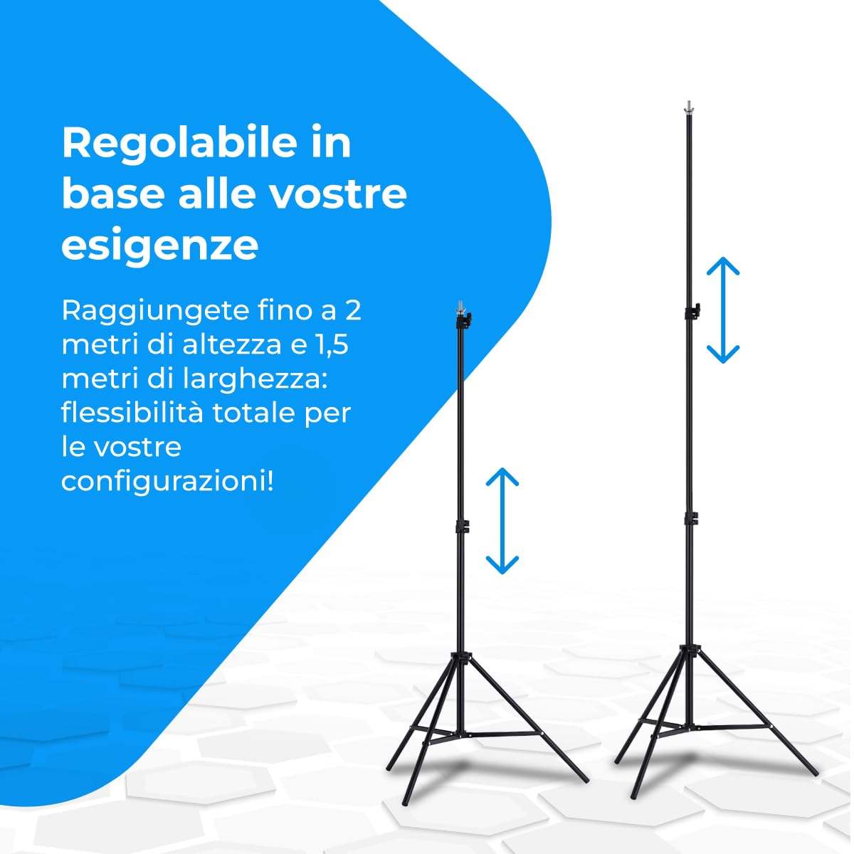 NK Supporto Sfondo Fotografico 1,5x2 m con Treppiede e Borsa