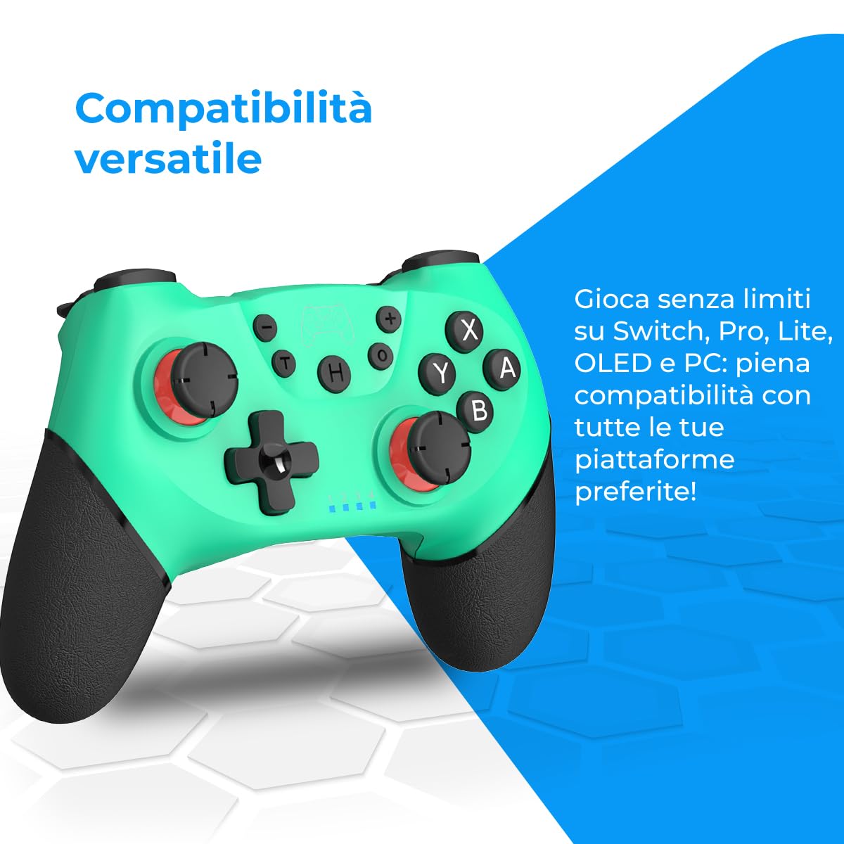 NK controller Switch wireless blu turbo vibrazione 6 assi