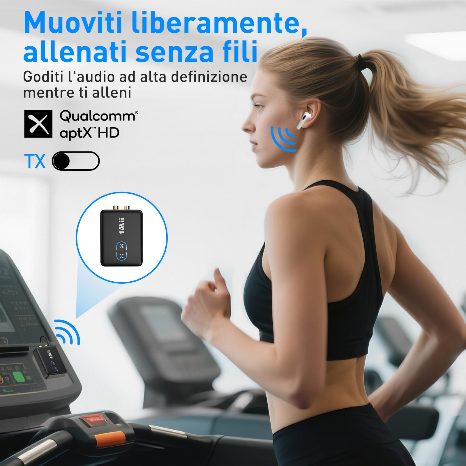 1Mii ML302+ Trasmettitore Ricevitore Bluetooth AUX RCA 30 Ore