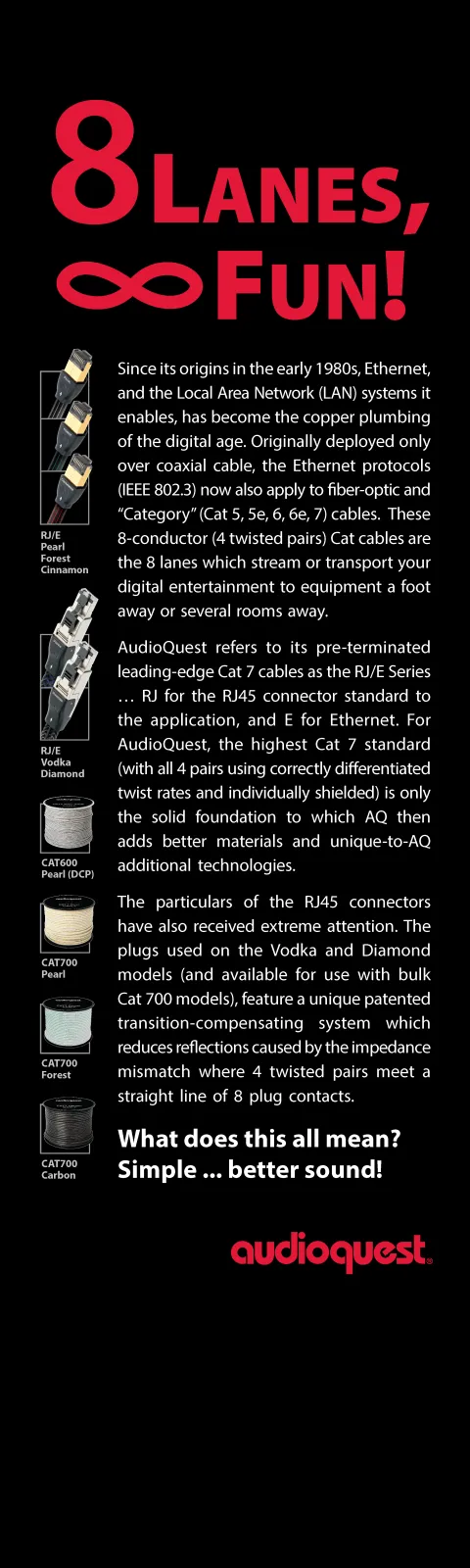 AudioQuest Accessories 8 Lanes Espositore Cavo Ethernet