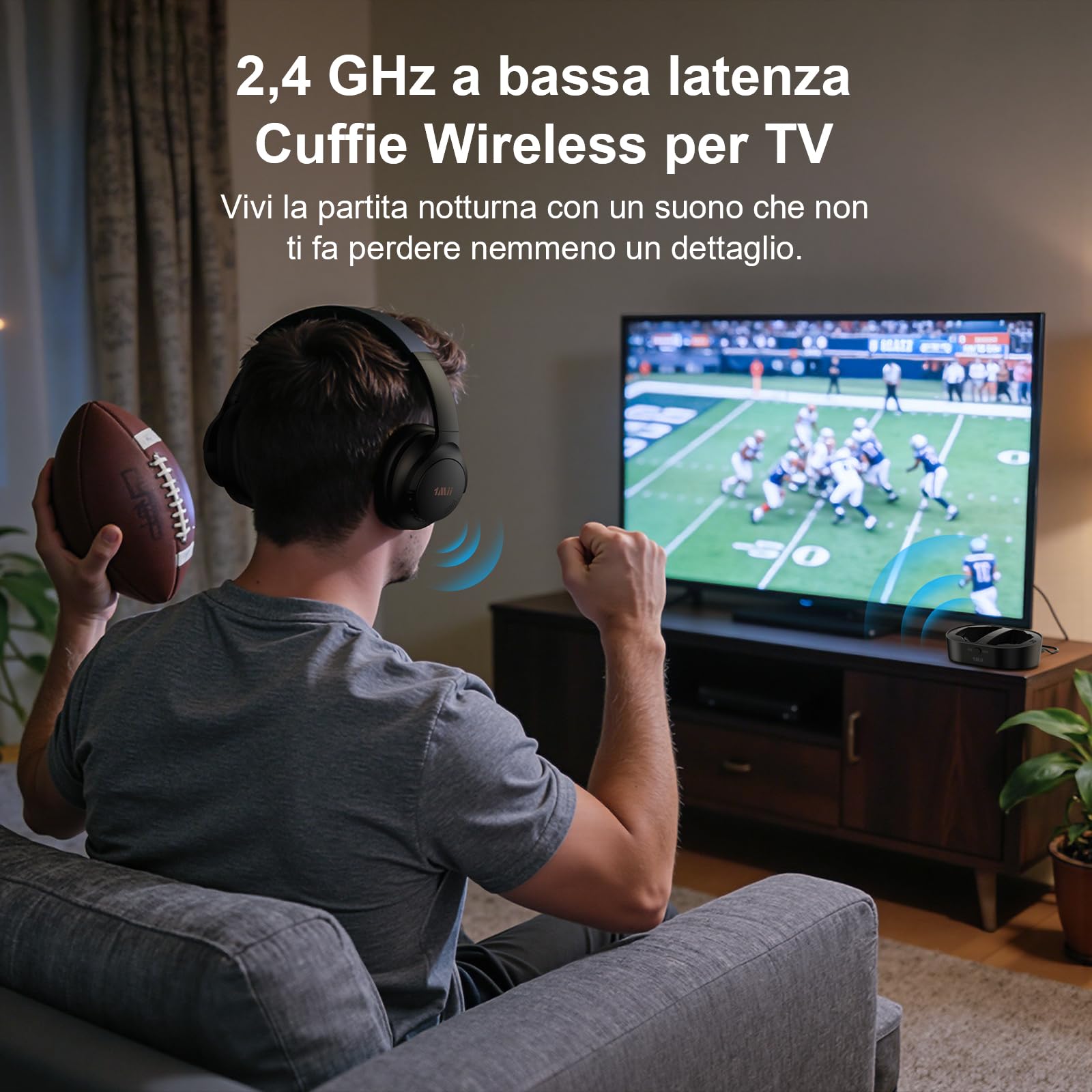 1Mii ClearLinkTV H3 Cuffie TV Wireless 75 Ore per Anziani