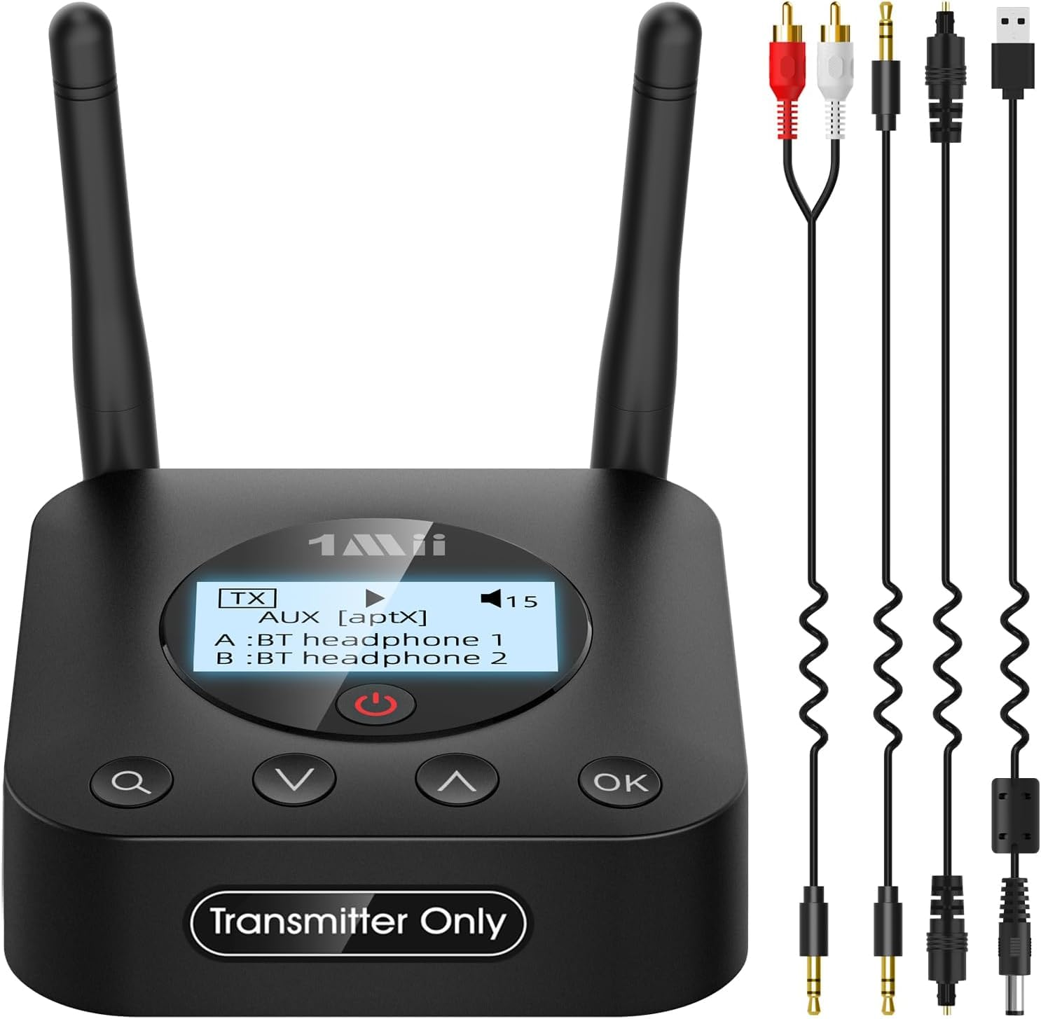 1Mii B06TX+ Trasmettitore Bluetooth TV 2 Cuffie aptX