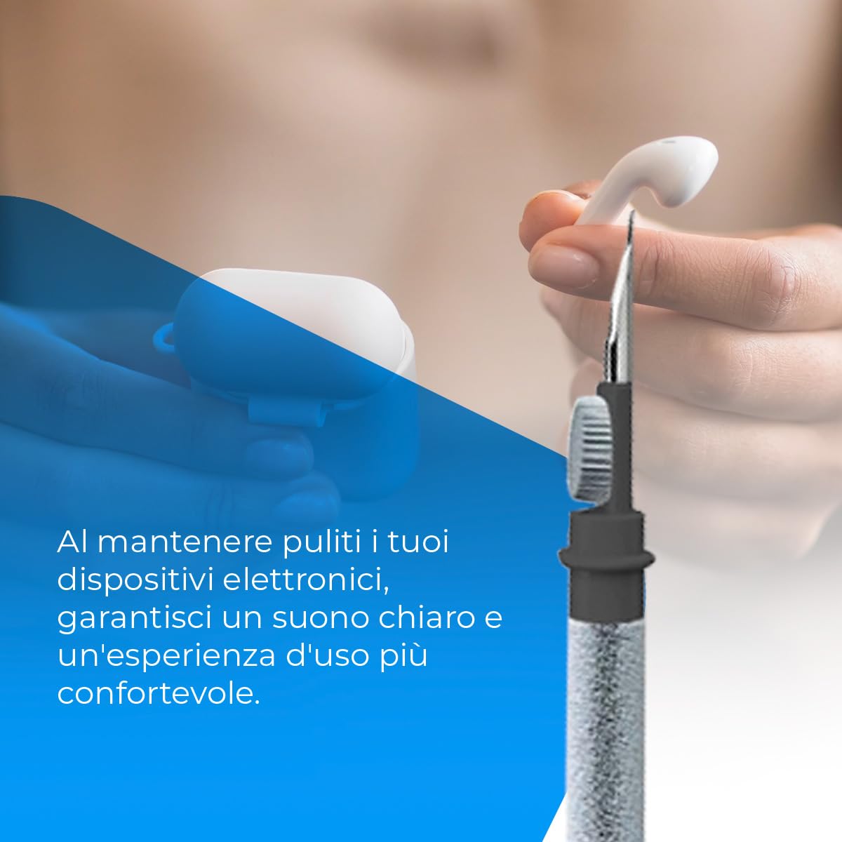NK kit pulizia AirPods 3 in 1 penna con spazzola per auricolari