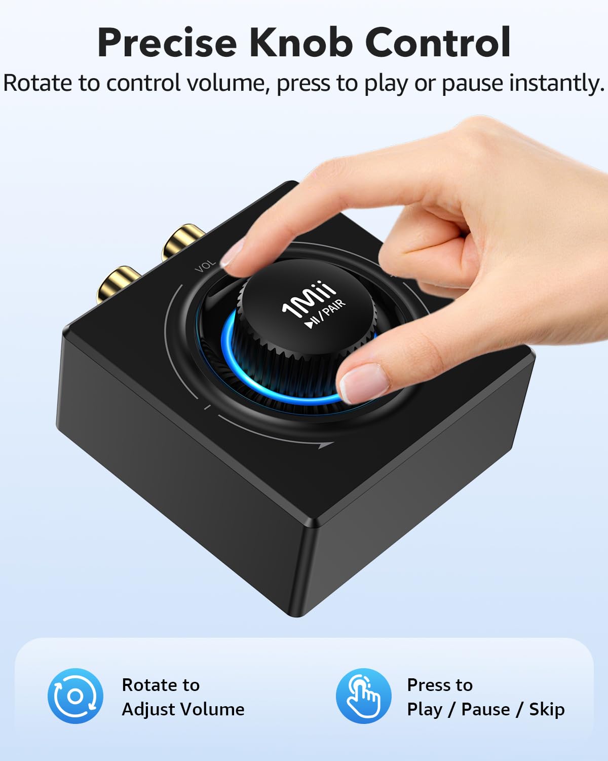 1Mii B06T3 Ricevitore Bluetooth 5.3 RCA AUX con manopola