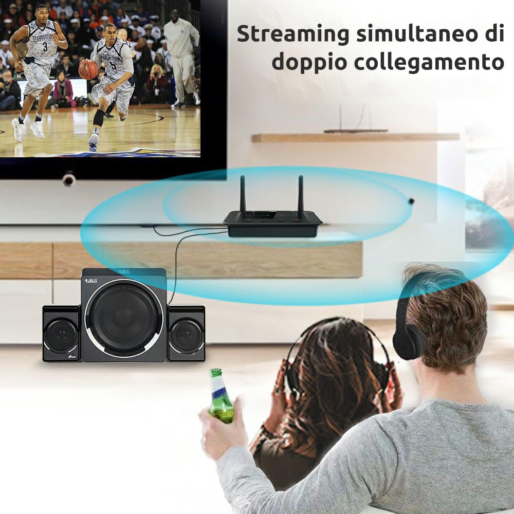 1Mii B03 Trasmettitore Bluetooth per TV aptX Low Latency