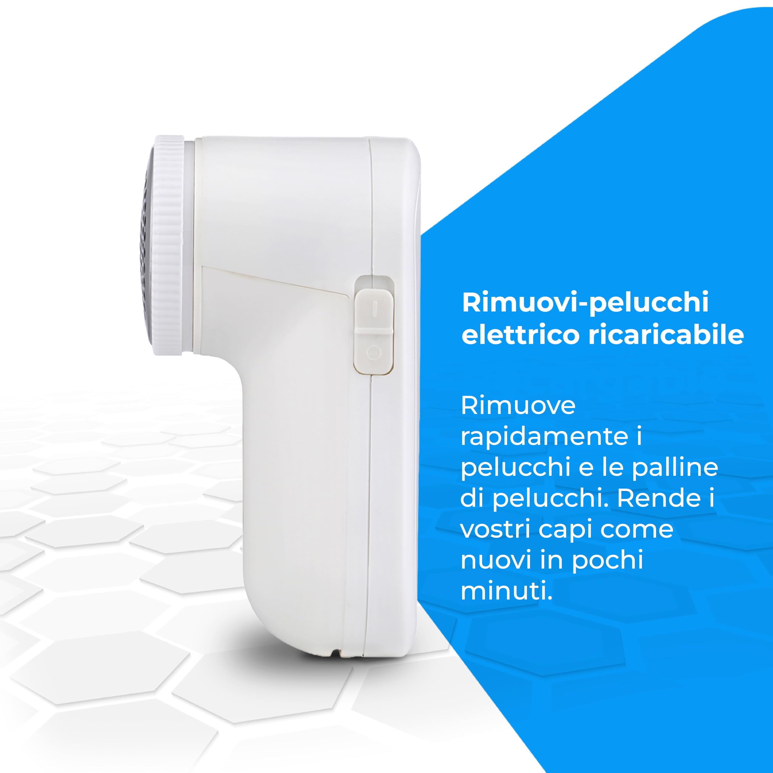 NK Levapelucchi Elettrico Ricaricabile 3 Velocità 6 Lame USB