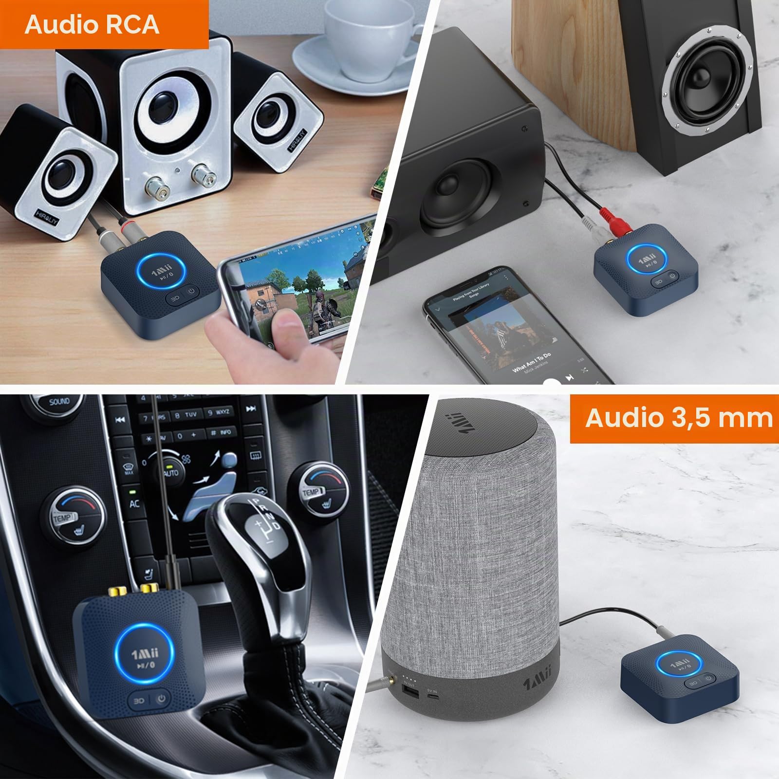 1Mii B06HD Ricevitore Bluetooth 5.3 aptX HD 15 Ore